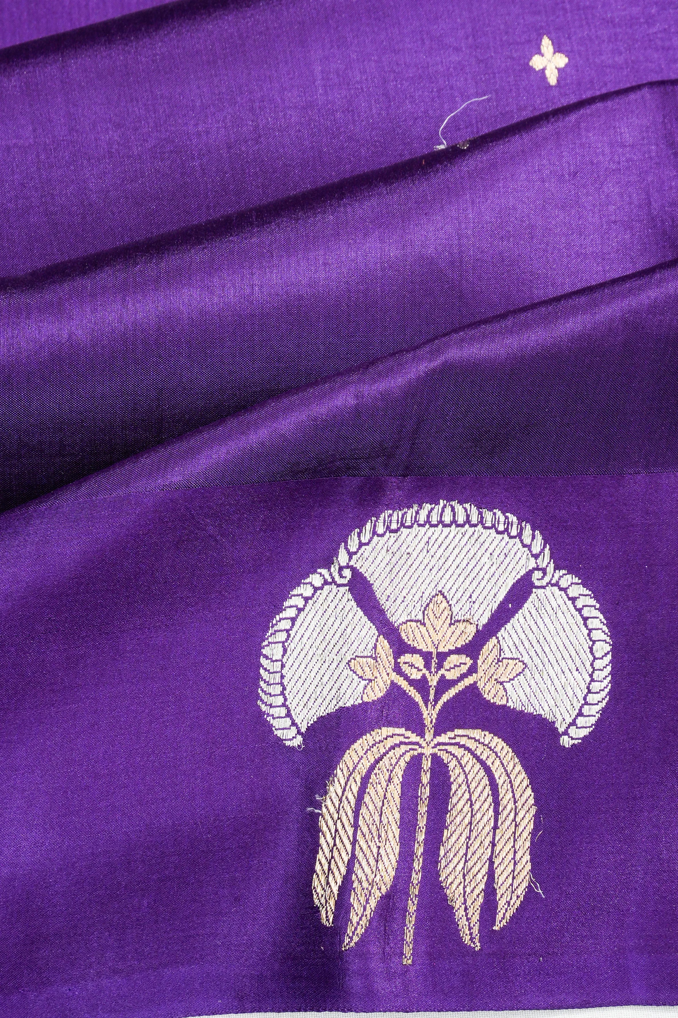 Banarasi Katan Silk Butta Violet Saree