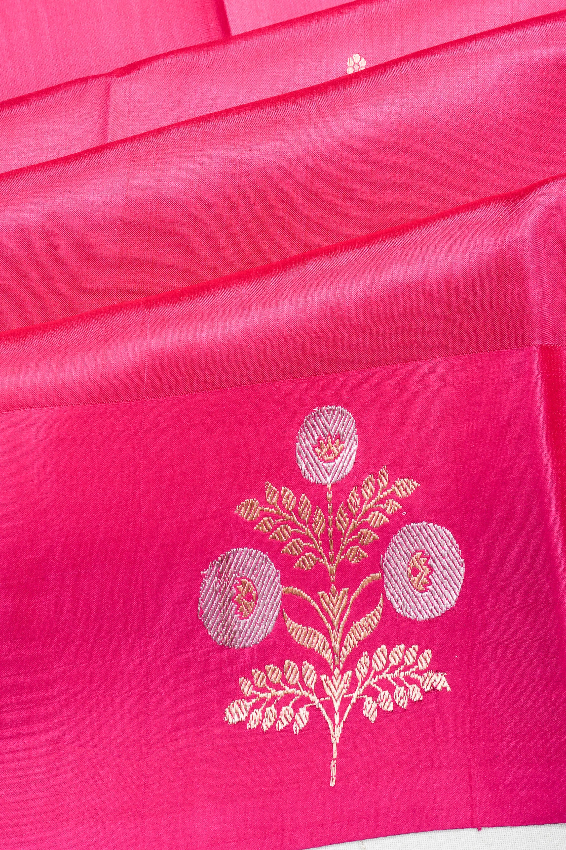 Banarasi Katan Silk Butta Pink Saree