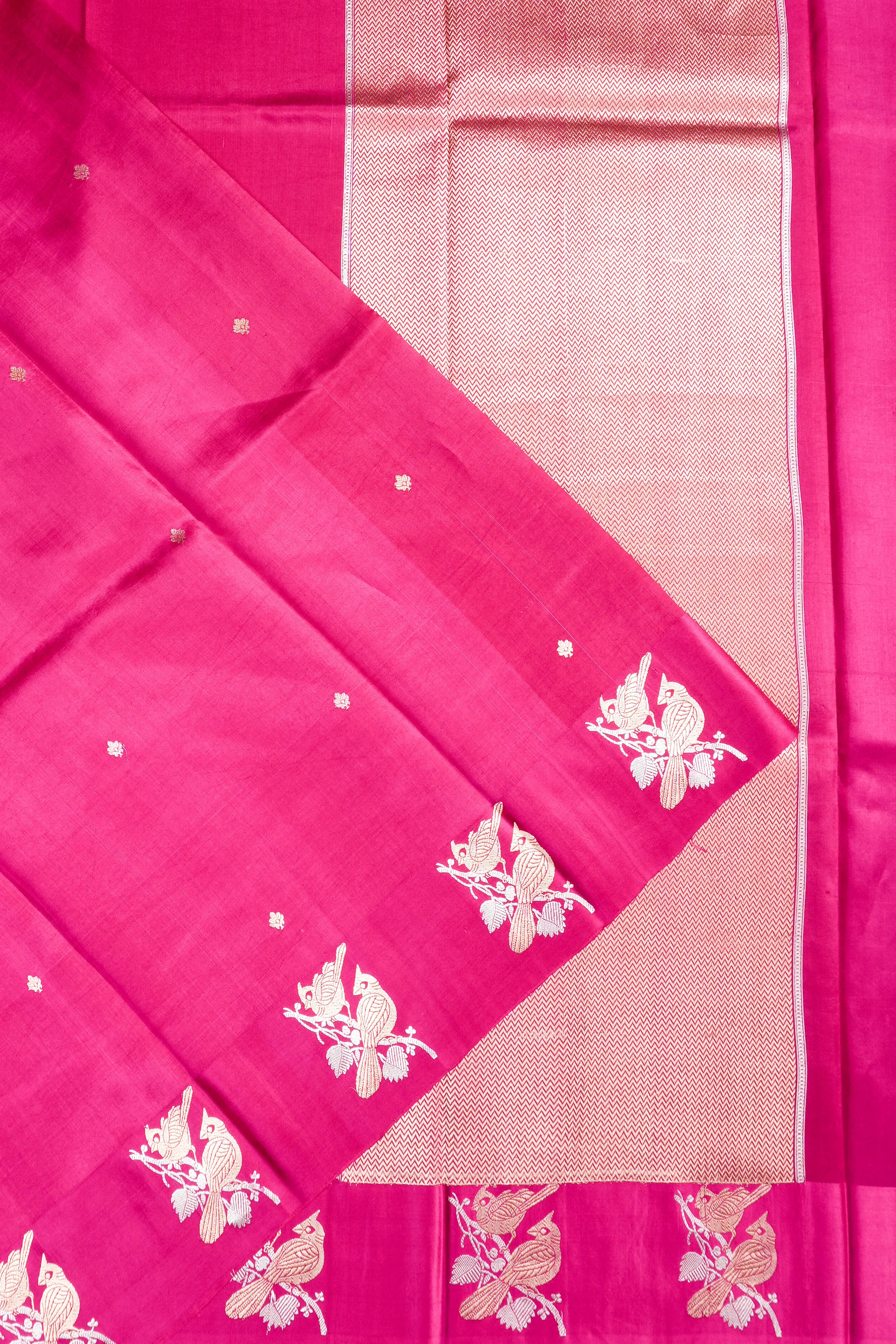 Banarasi Katan Silk Butta Pink Saree