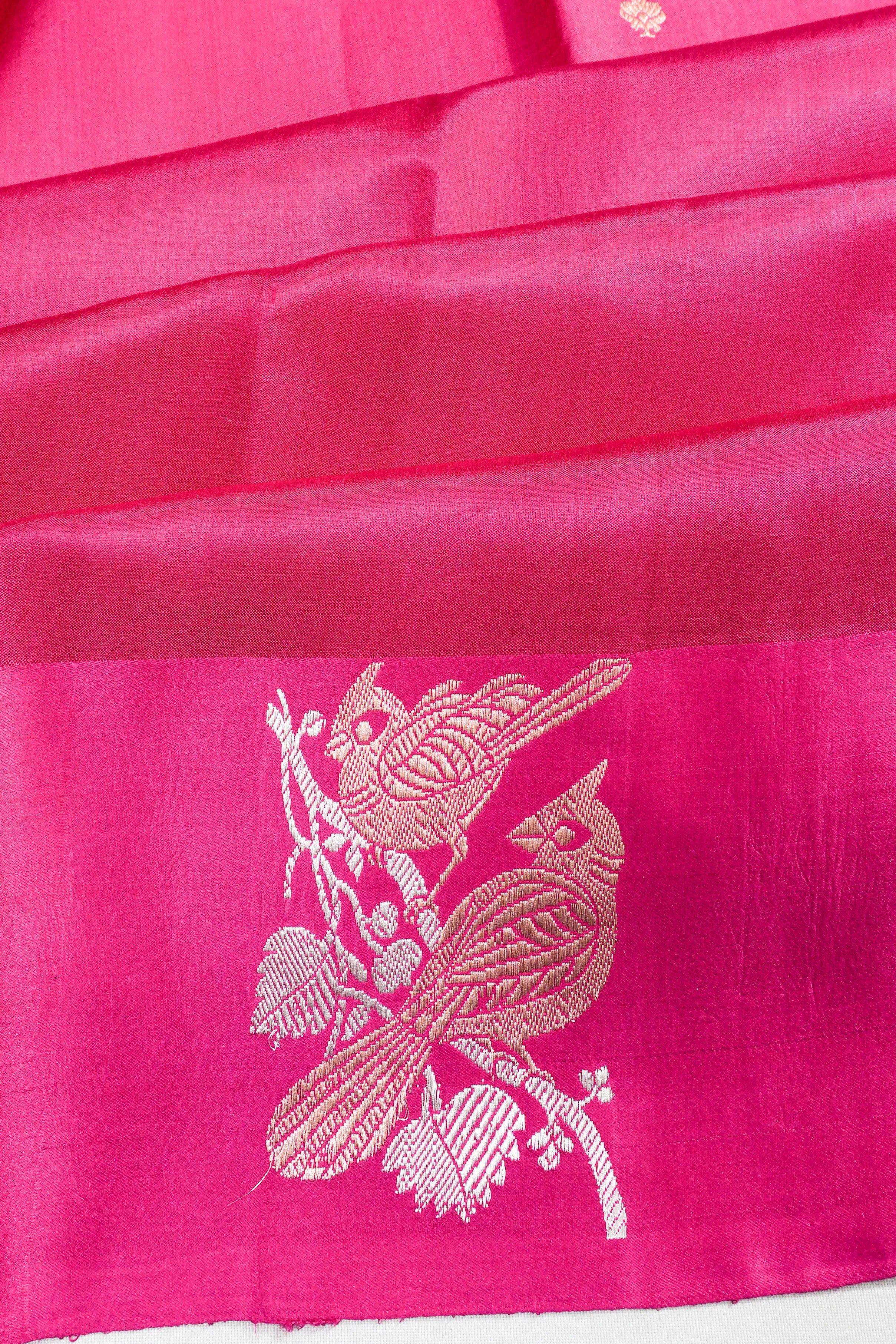 Banarasi Katan Silk Butta Pink Saree