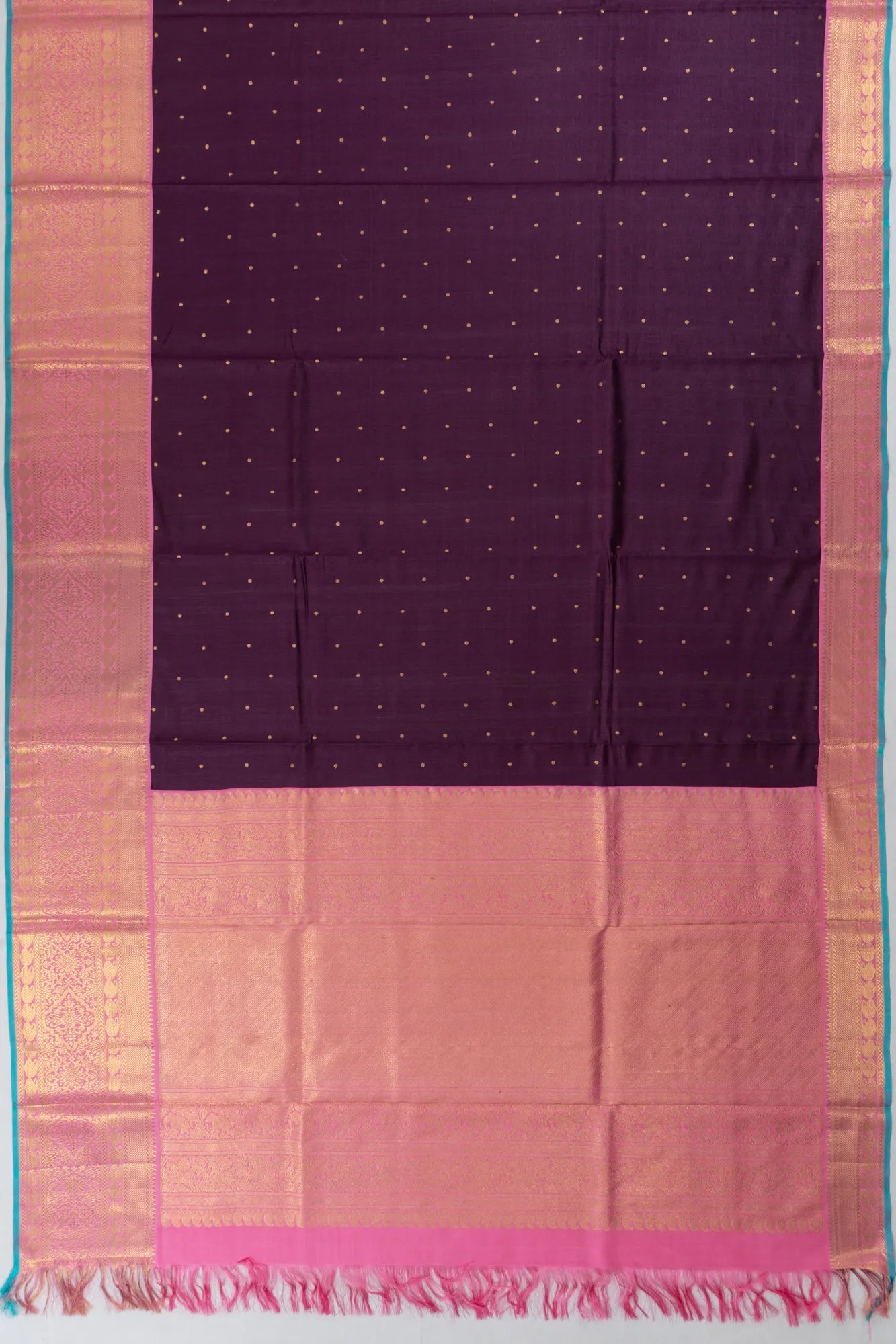 Tussar X Kanchipuram Silk Butta Purple Saree