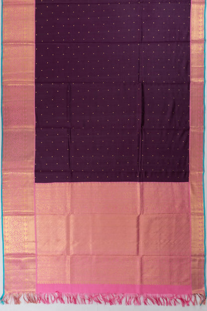 Tussar X Kanchipuram Silk Butta Purple Saree