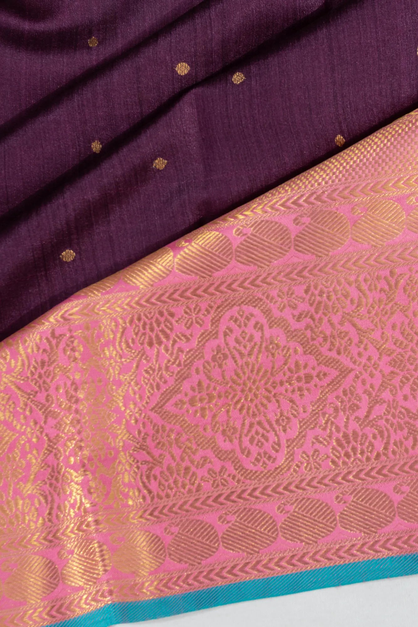 Tussar X Kanchipuram Silk Butta Purple Saree