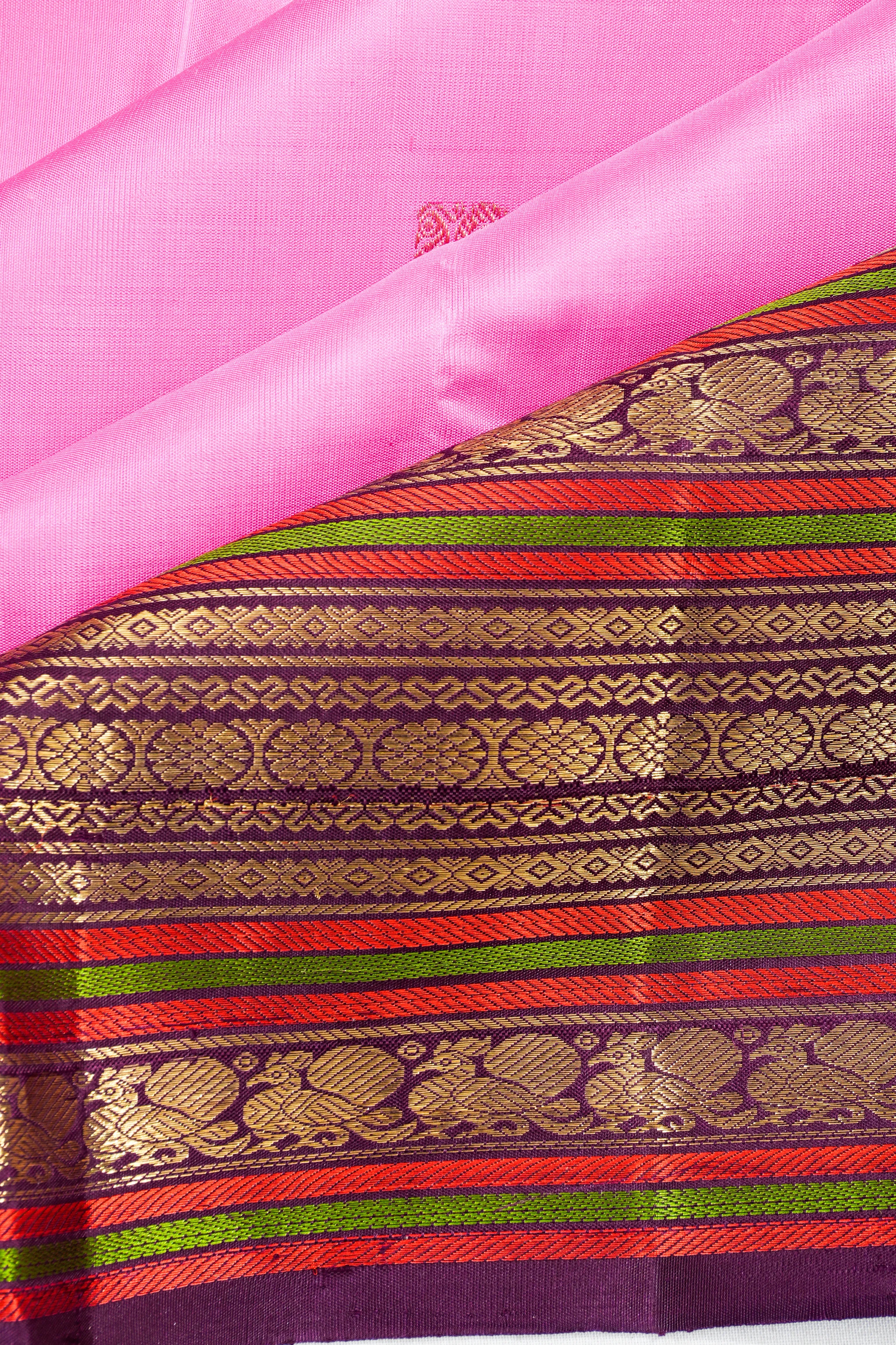 Classic Kanchipuram Silk Butta Pink Saree