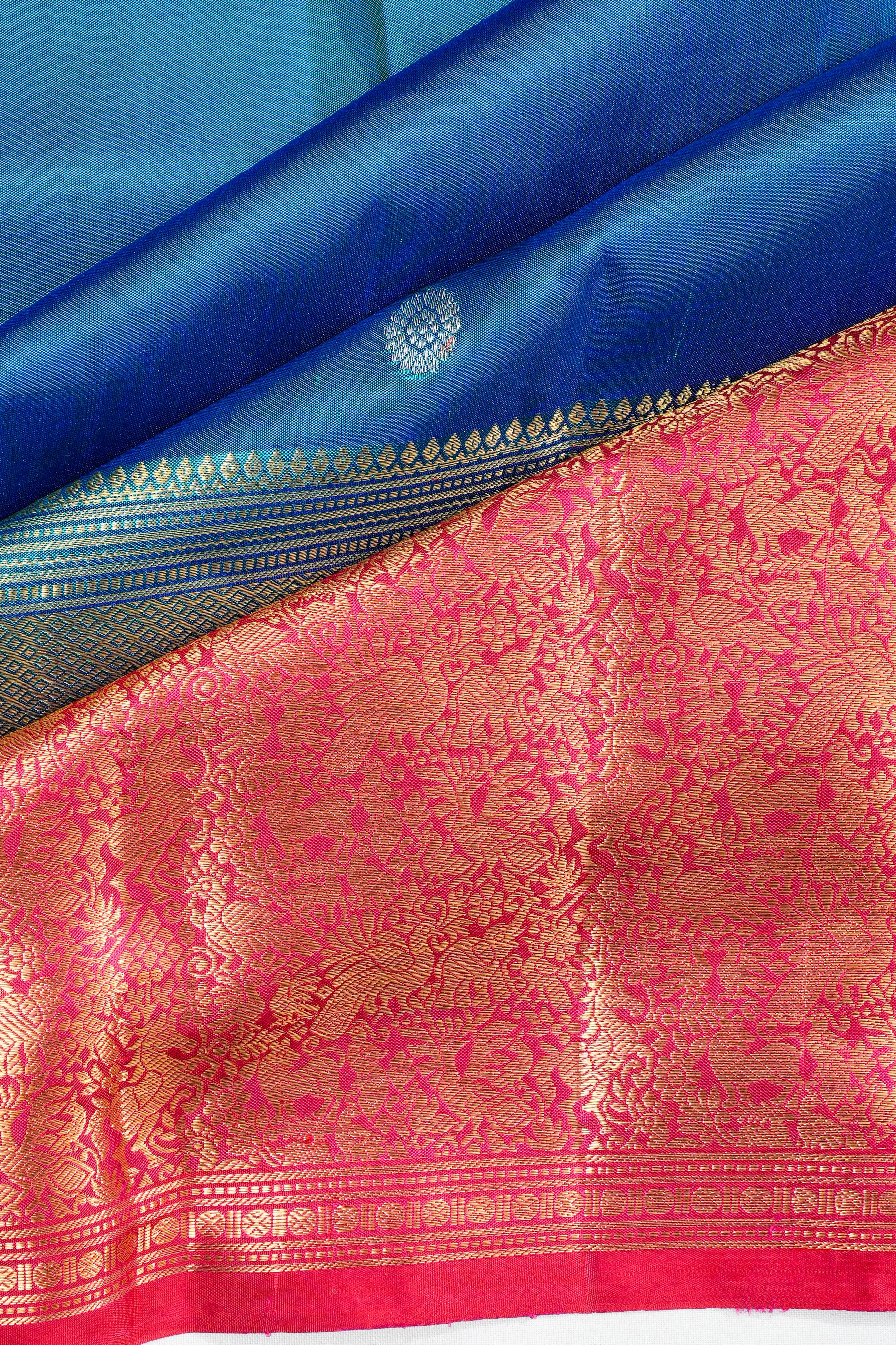 Classic Kanchipuram Silk Butta Blue Saree