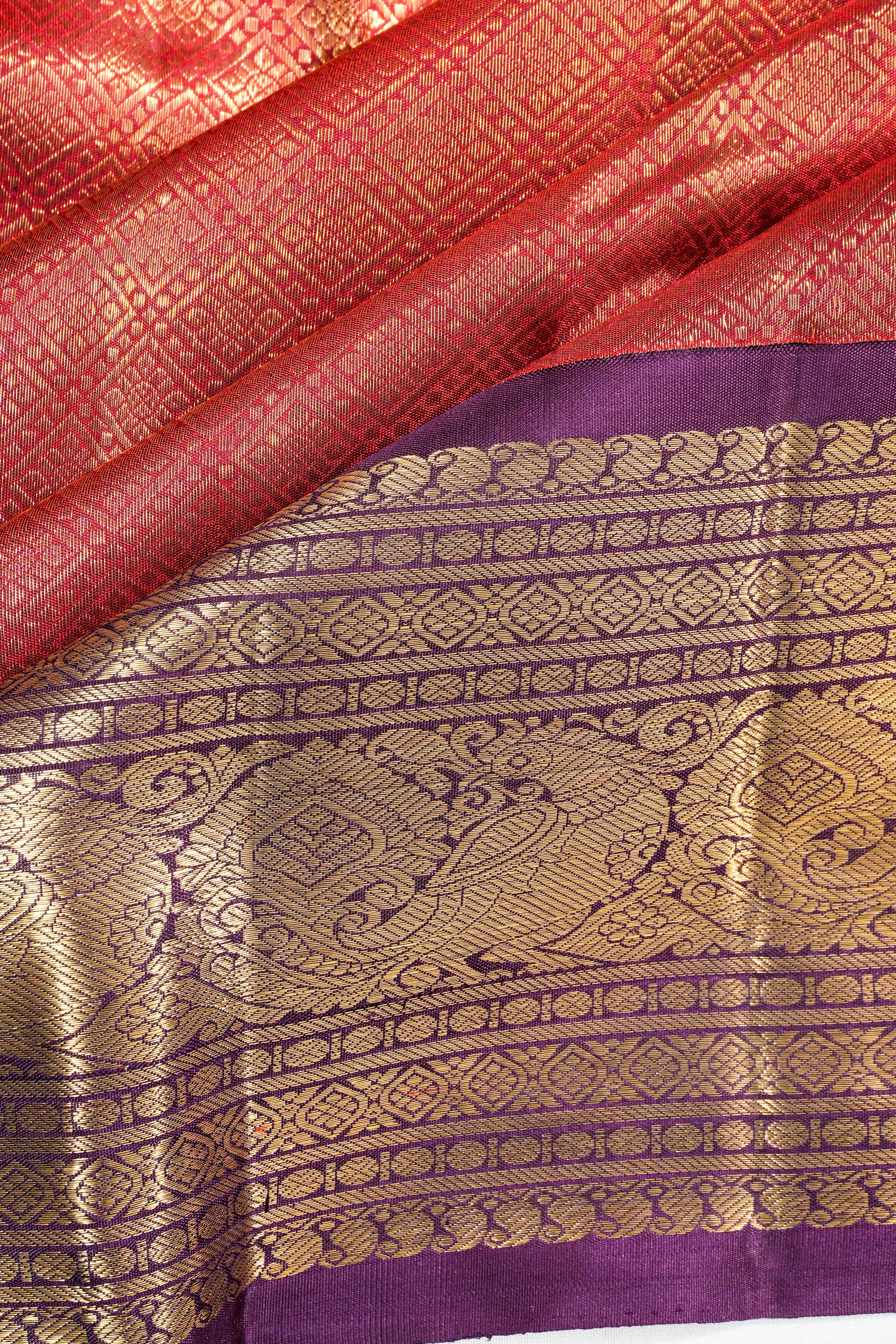 Classic Kanchipuram Silk Brocade Maroon Saree