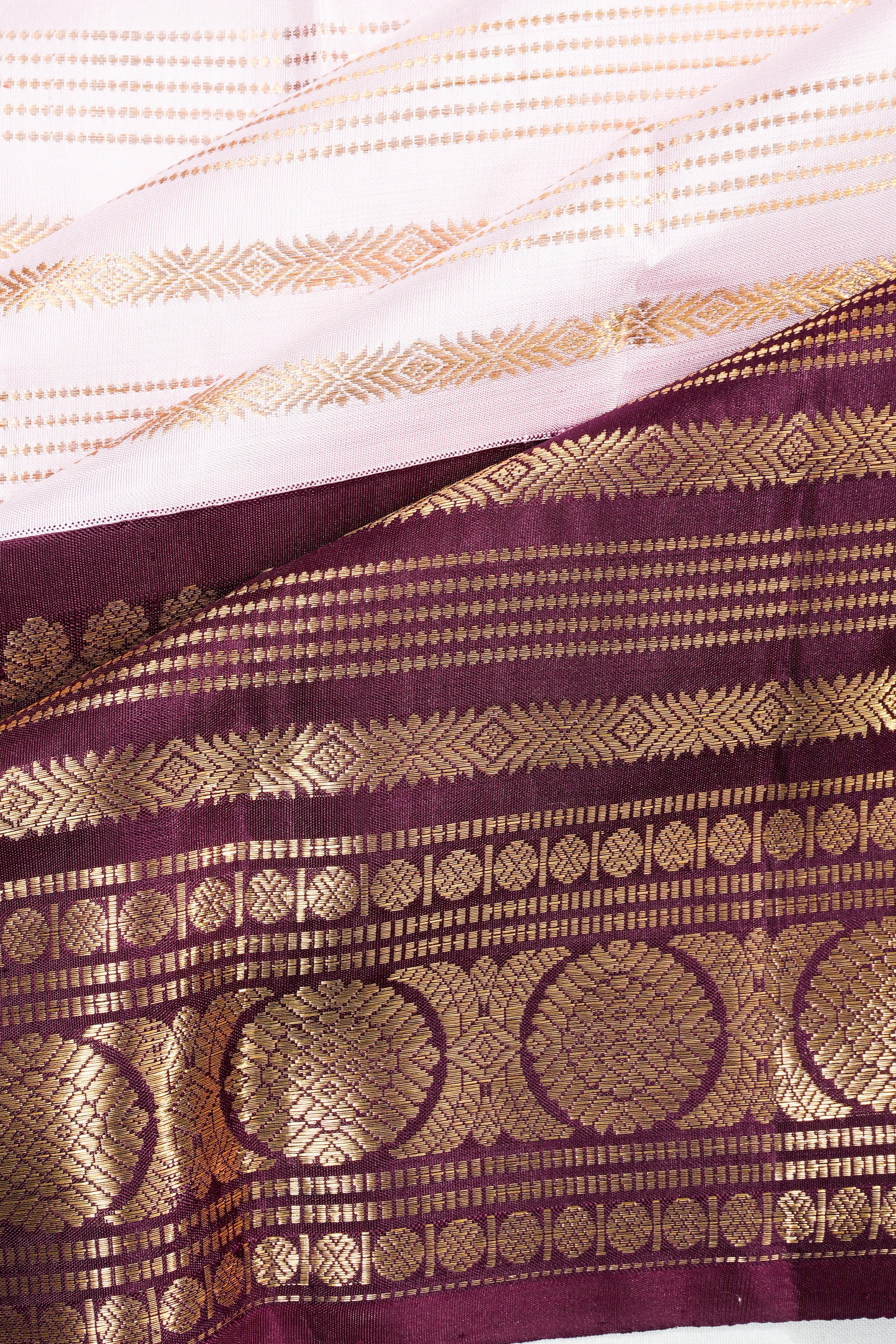 Classic Kanchipuram Silk Brocade Pastel Pink Saree