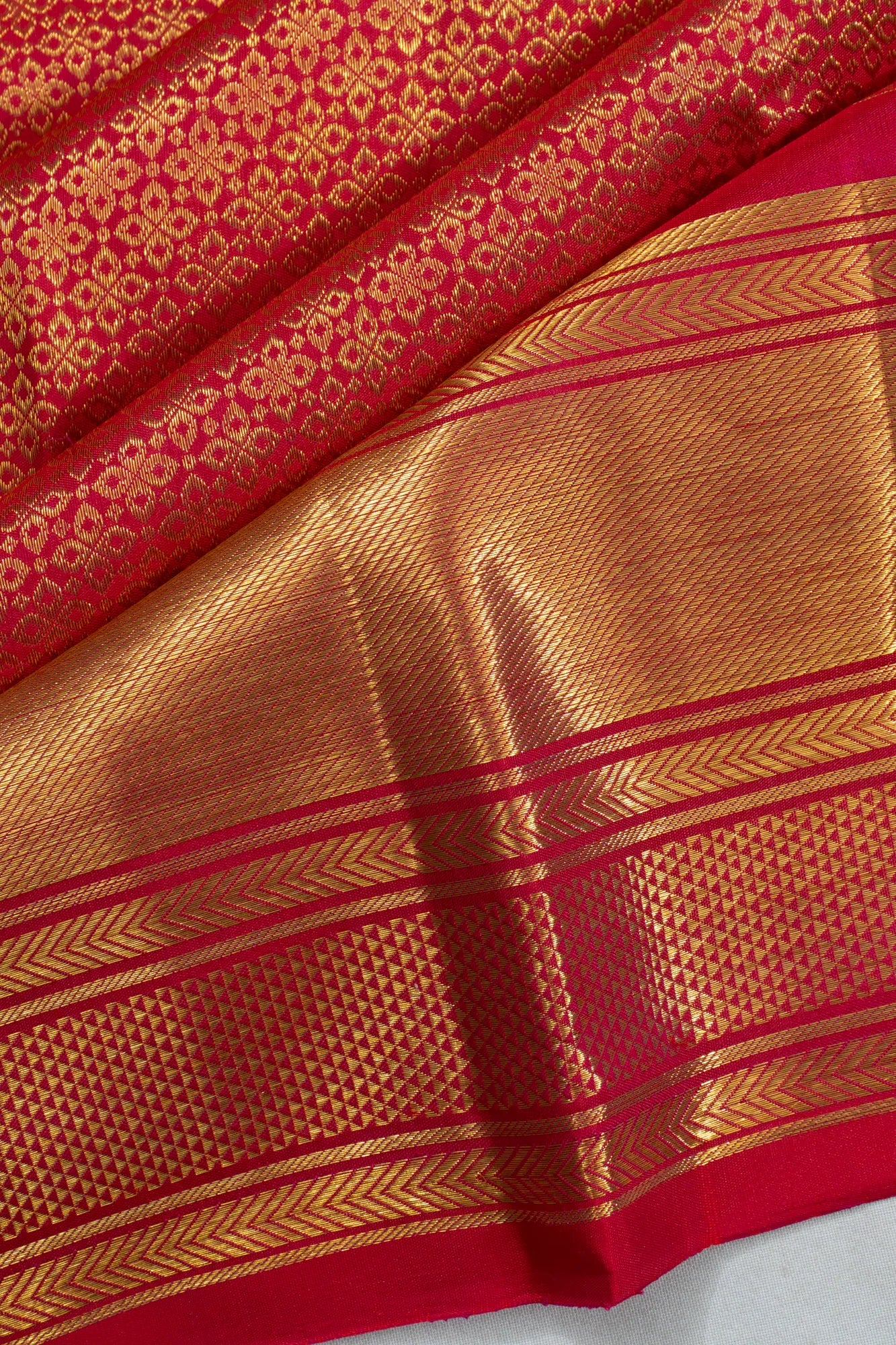Classic Kanchipuram Silk Brocade Red Saree