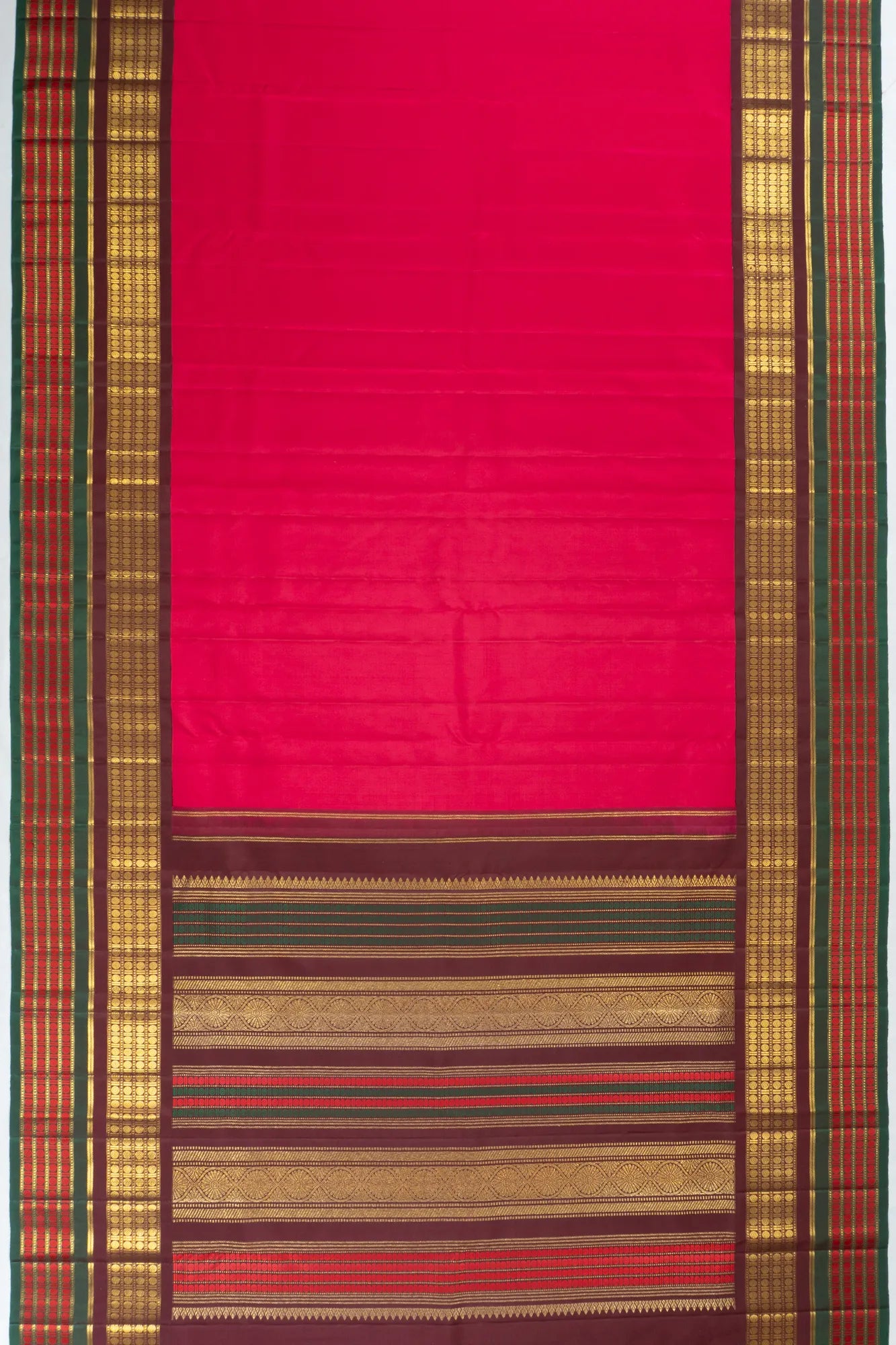 Classic Kanchipuram Silk Plain Pink Saree