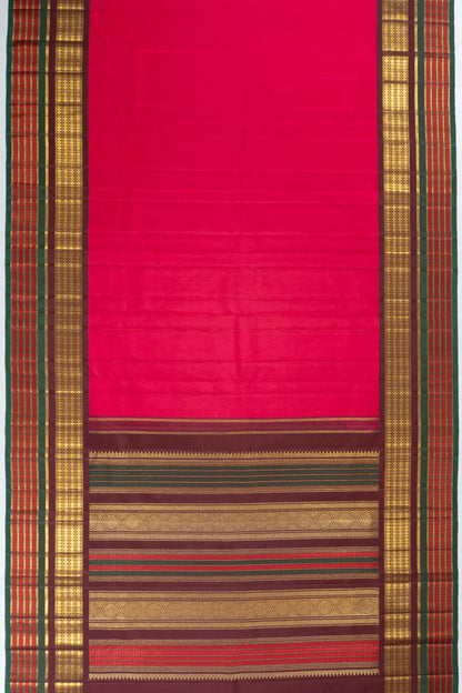 Classic Kanchipuram Silk Plain Pink Saree