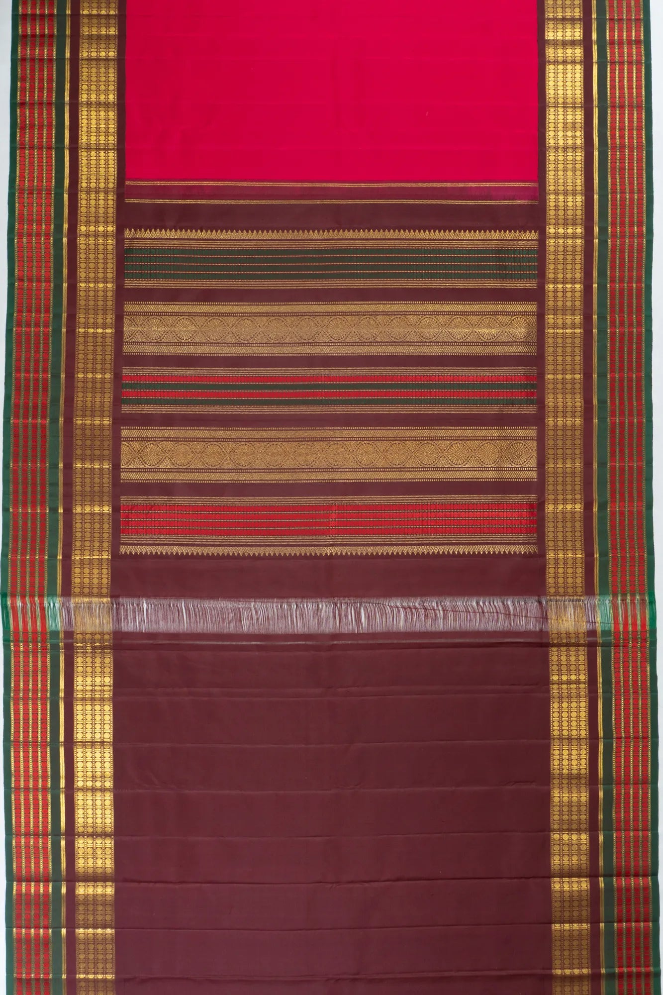 Classic Kanchipuram Silk Plain Pink Saree