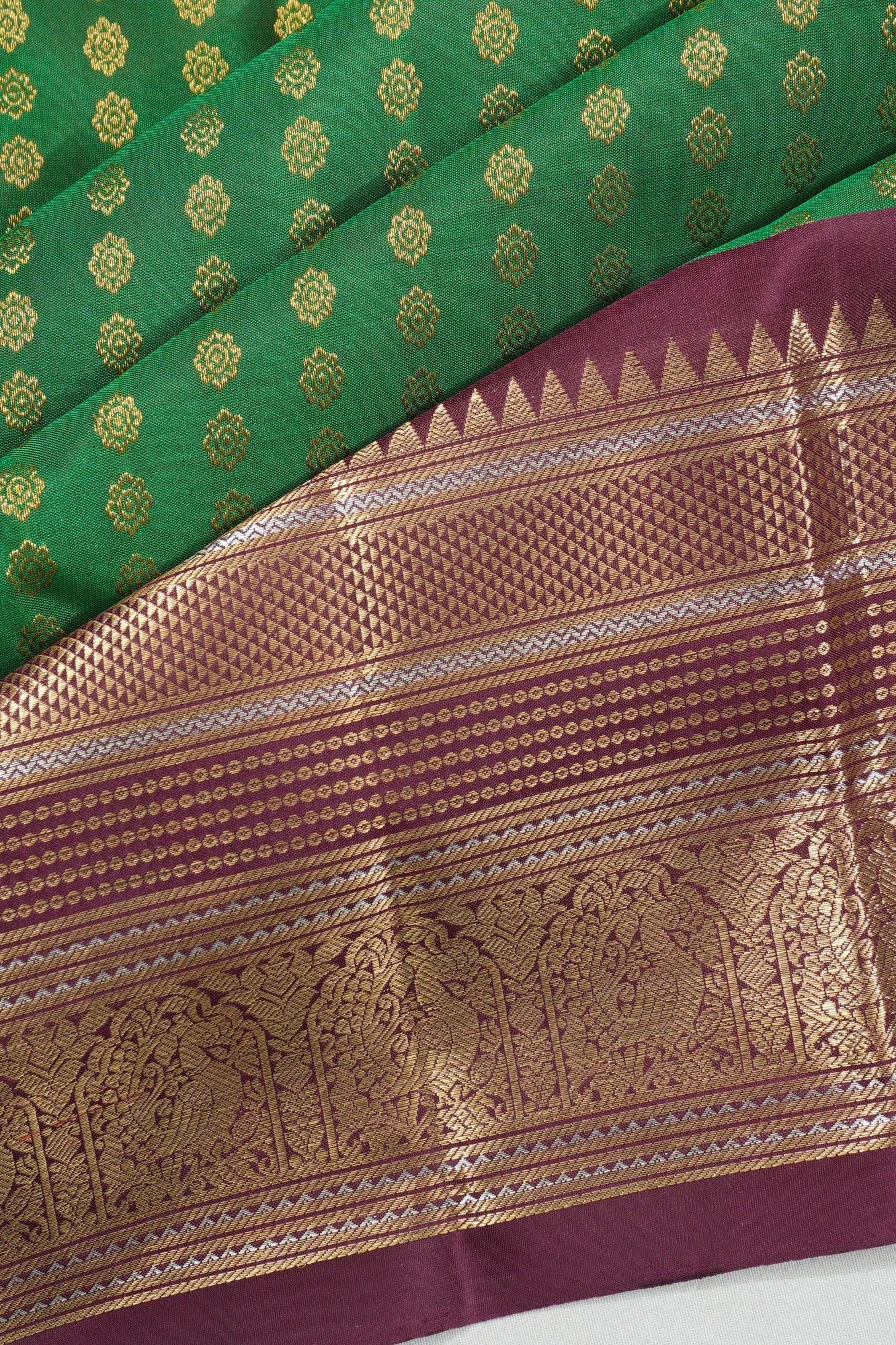 Classic Kanchipuram Silk Brocade Green Saree
