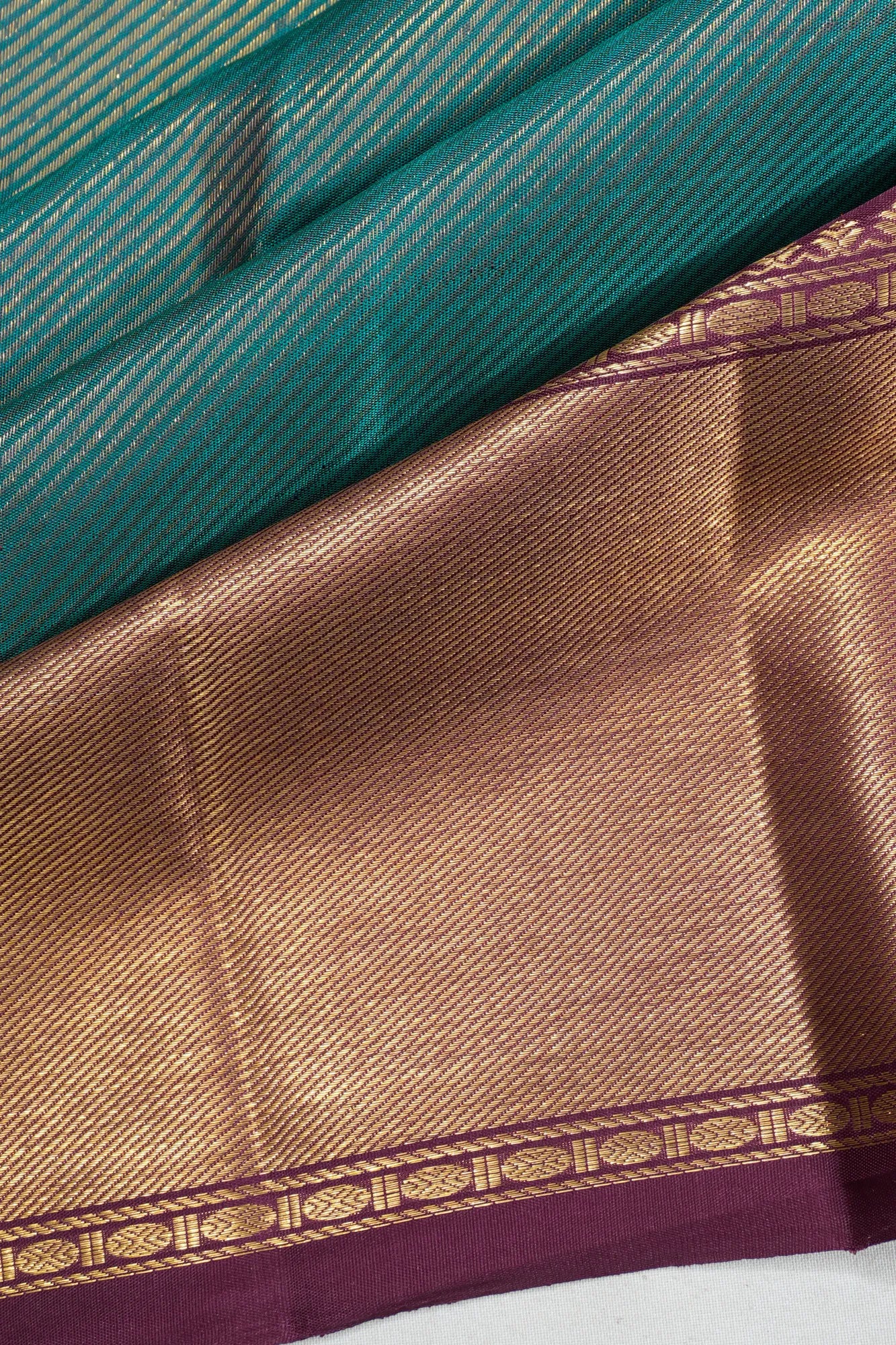 Classic Kanchipuram Silk Tissue Brocade Blue Saree