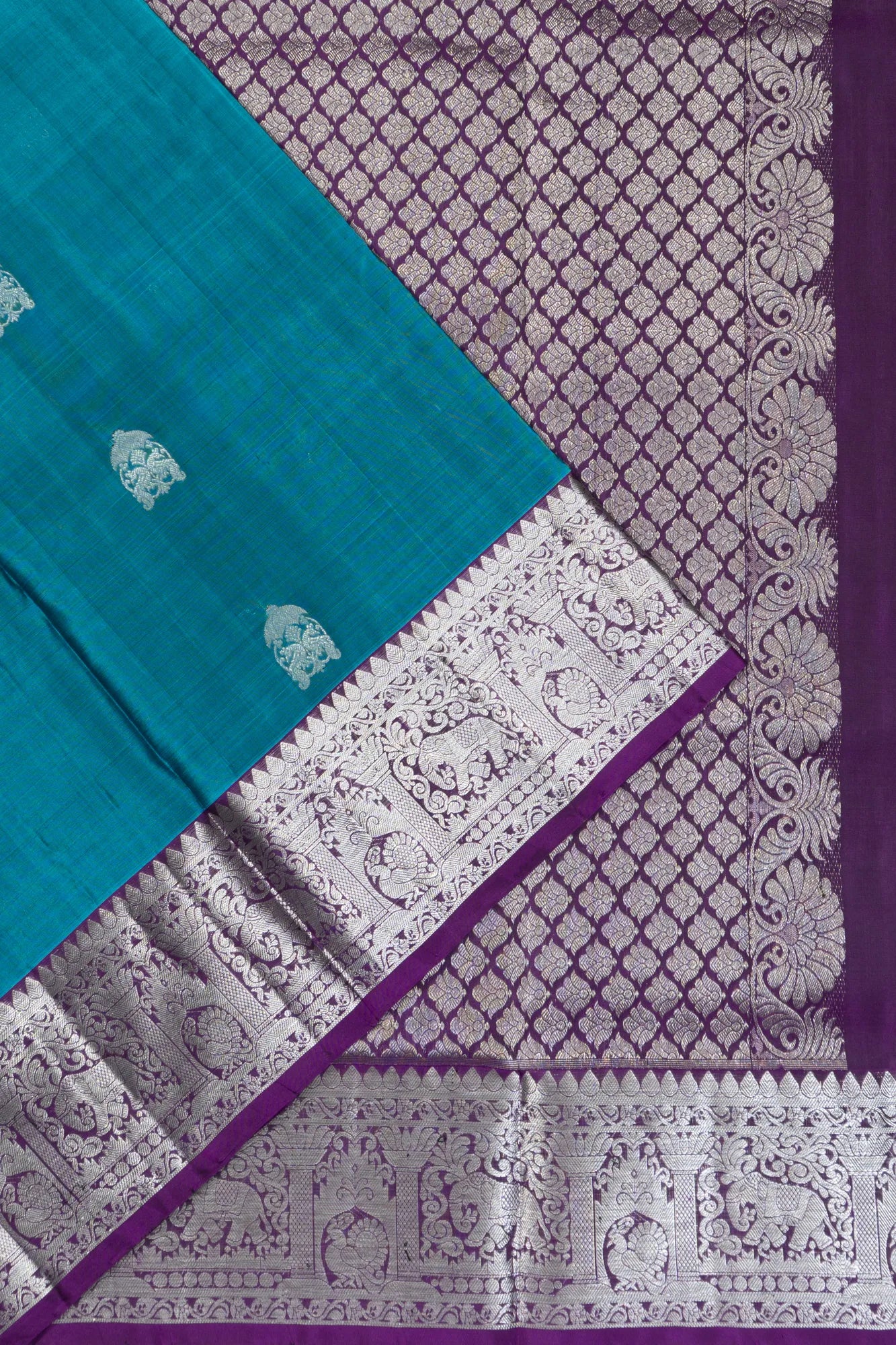 Venkatagiri Silk Butta Sky Blue Saree