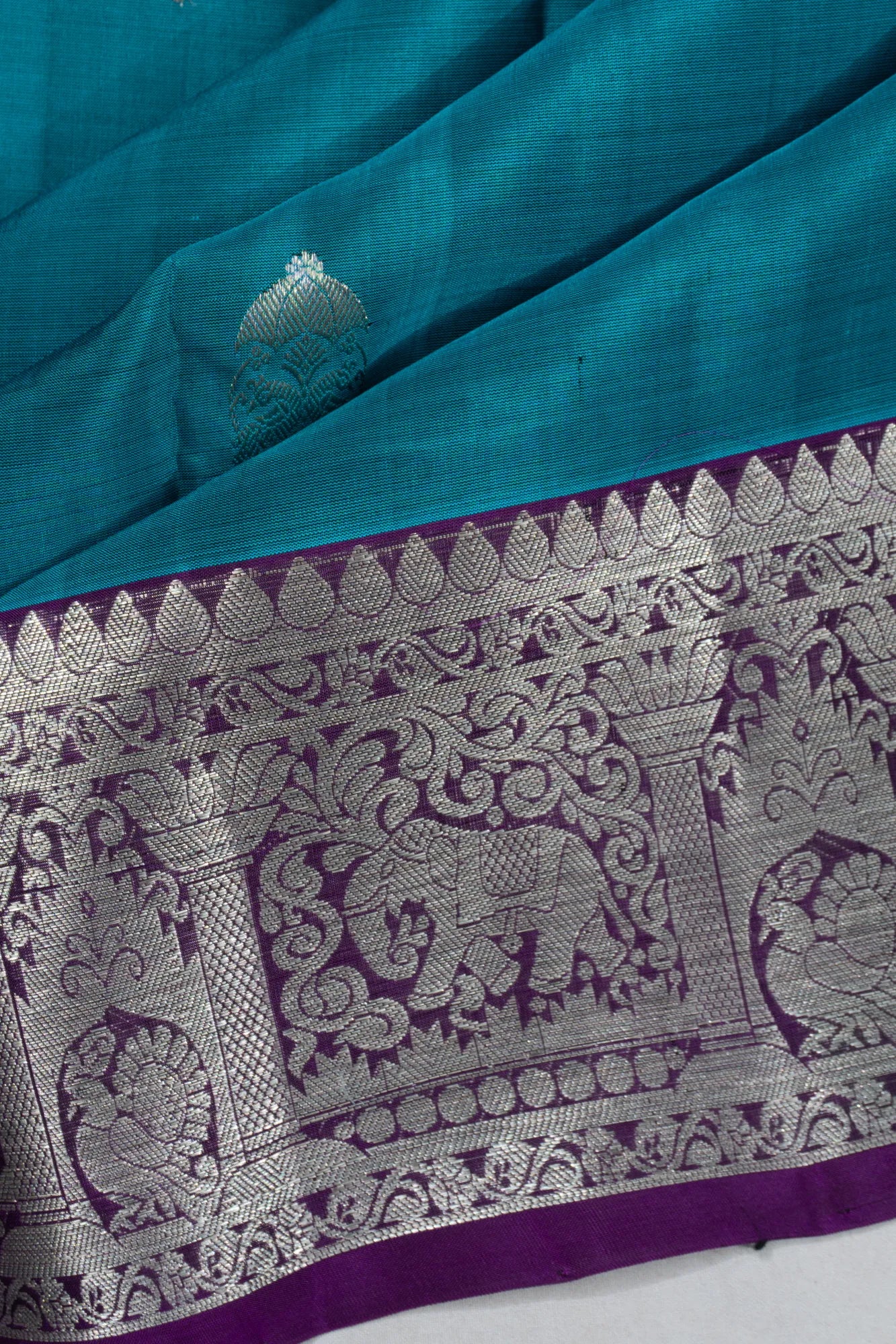 Venkatagiri Silk Butta Sky Blue Saree
