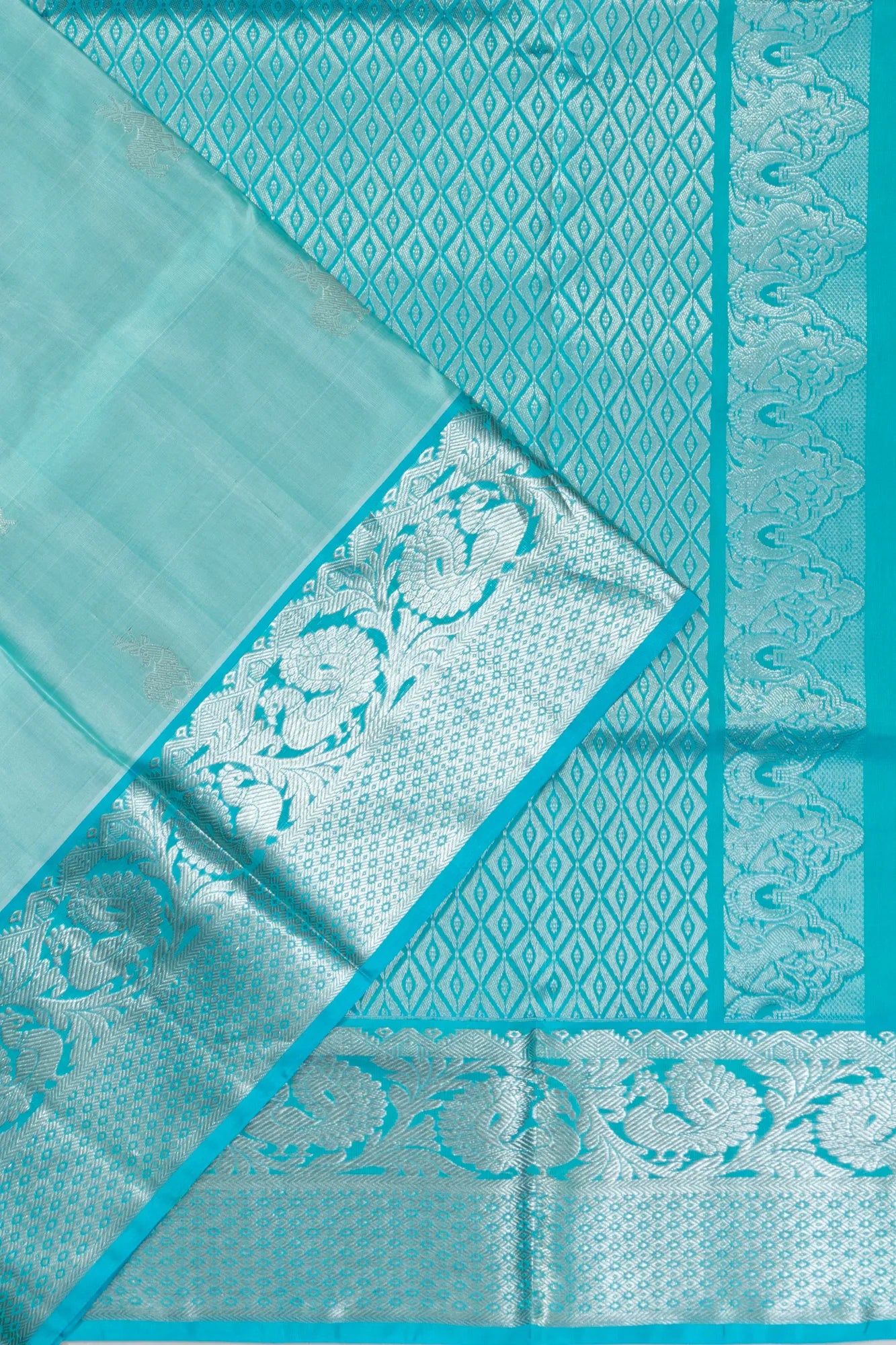 Venkatagiri Silk Butta Pastel Blue Saree