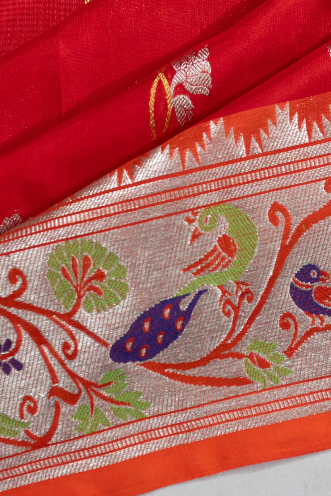 Venkatagiri Silk Butta Red Saree