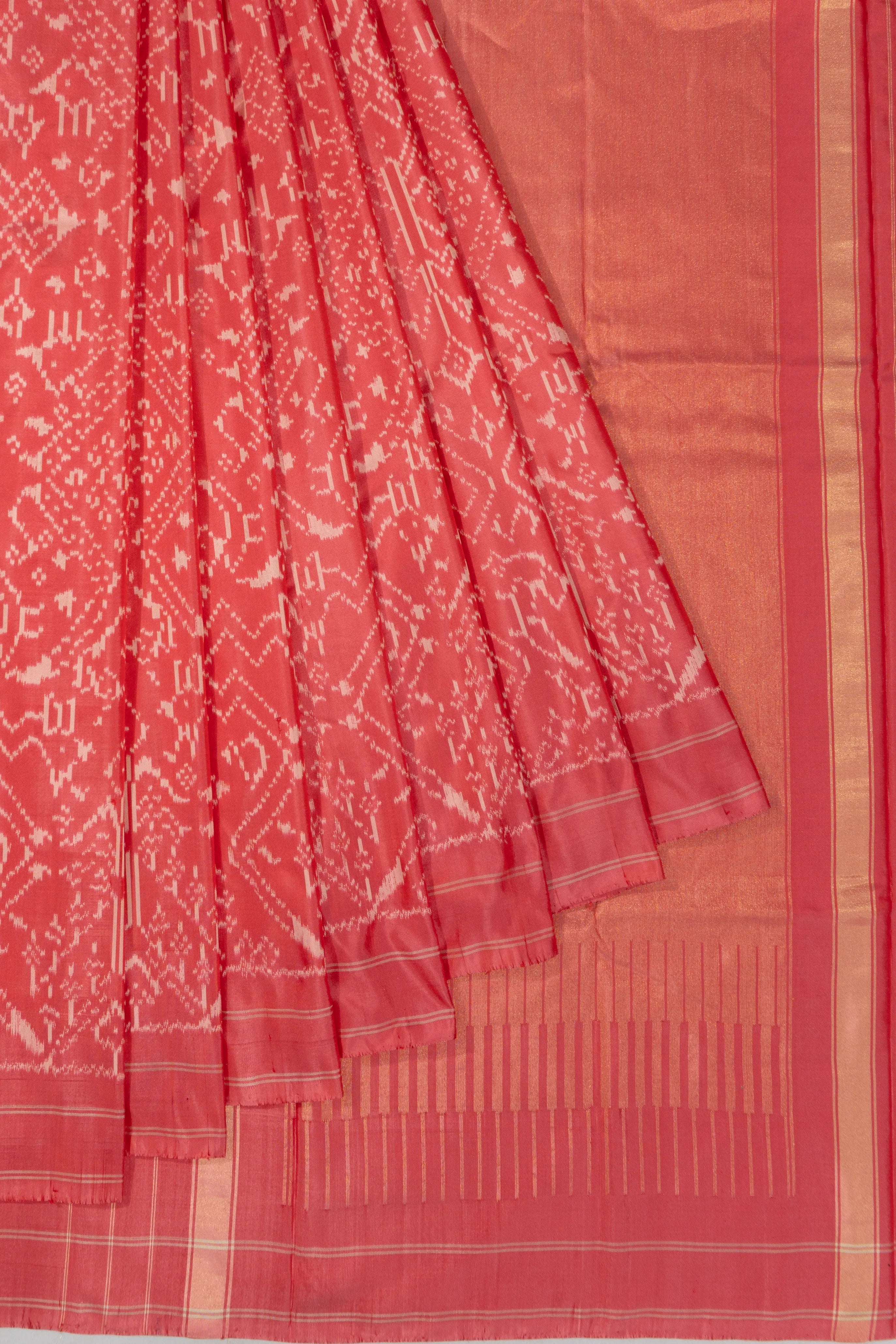 Kanchipuram Silk Ikat Pink Saree