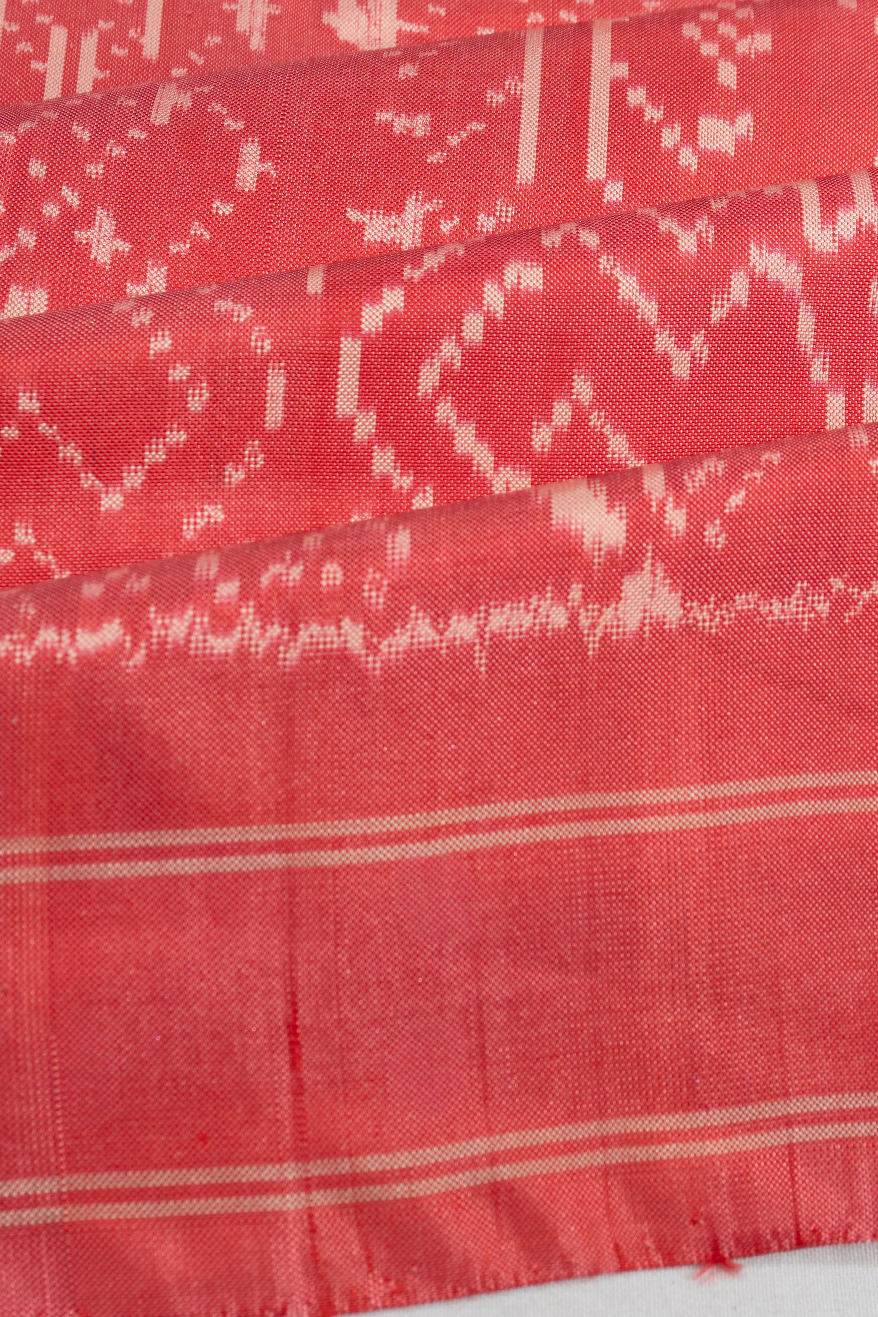 Kanchipuram Silk Ikat Pink Saree