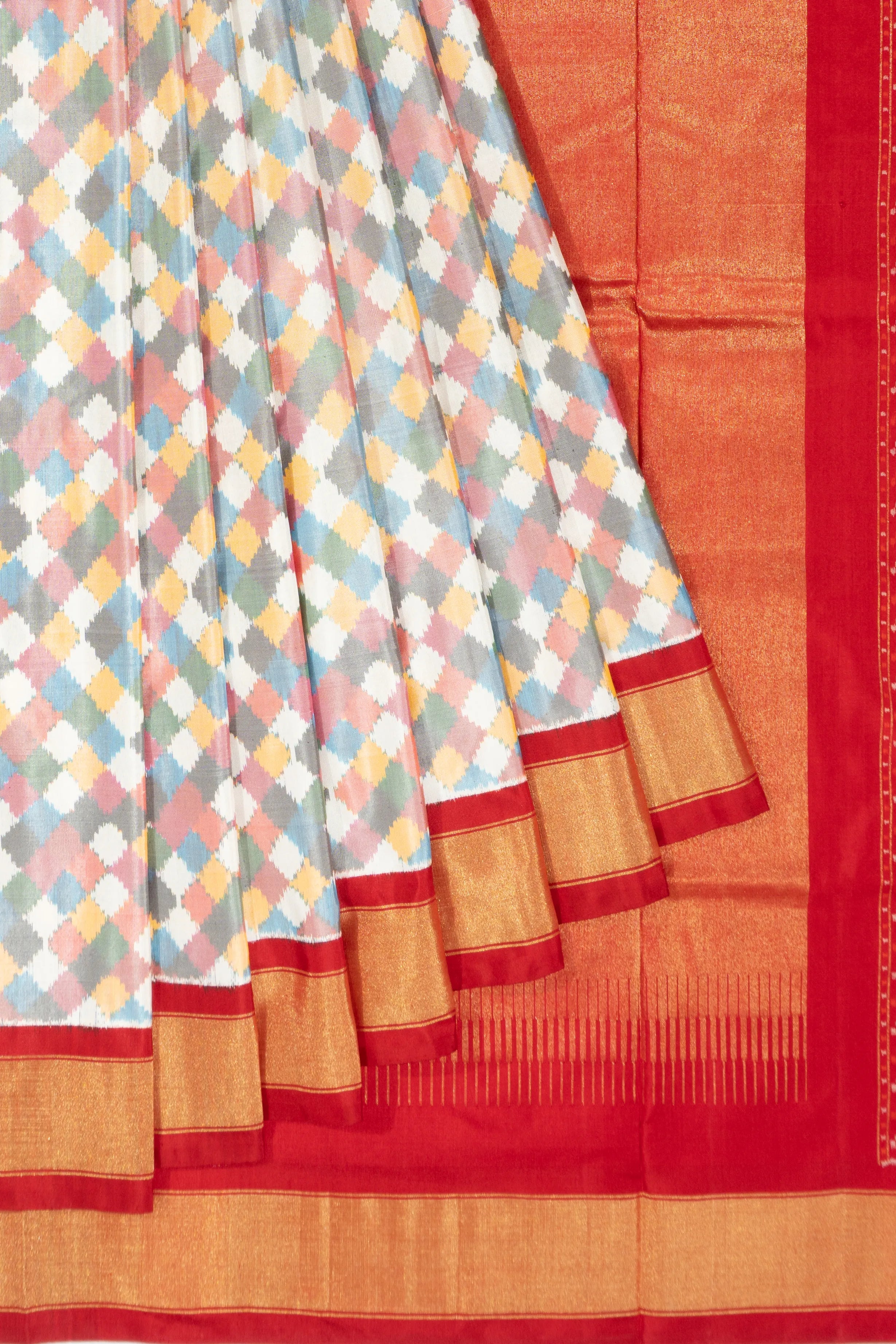 Pochampally Silk Ikat Multicolour Saree