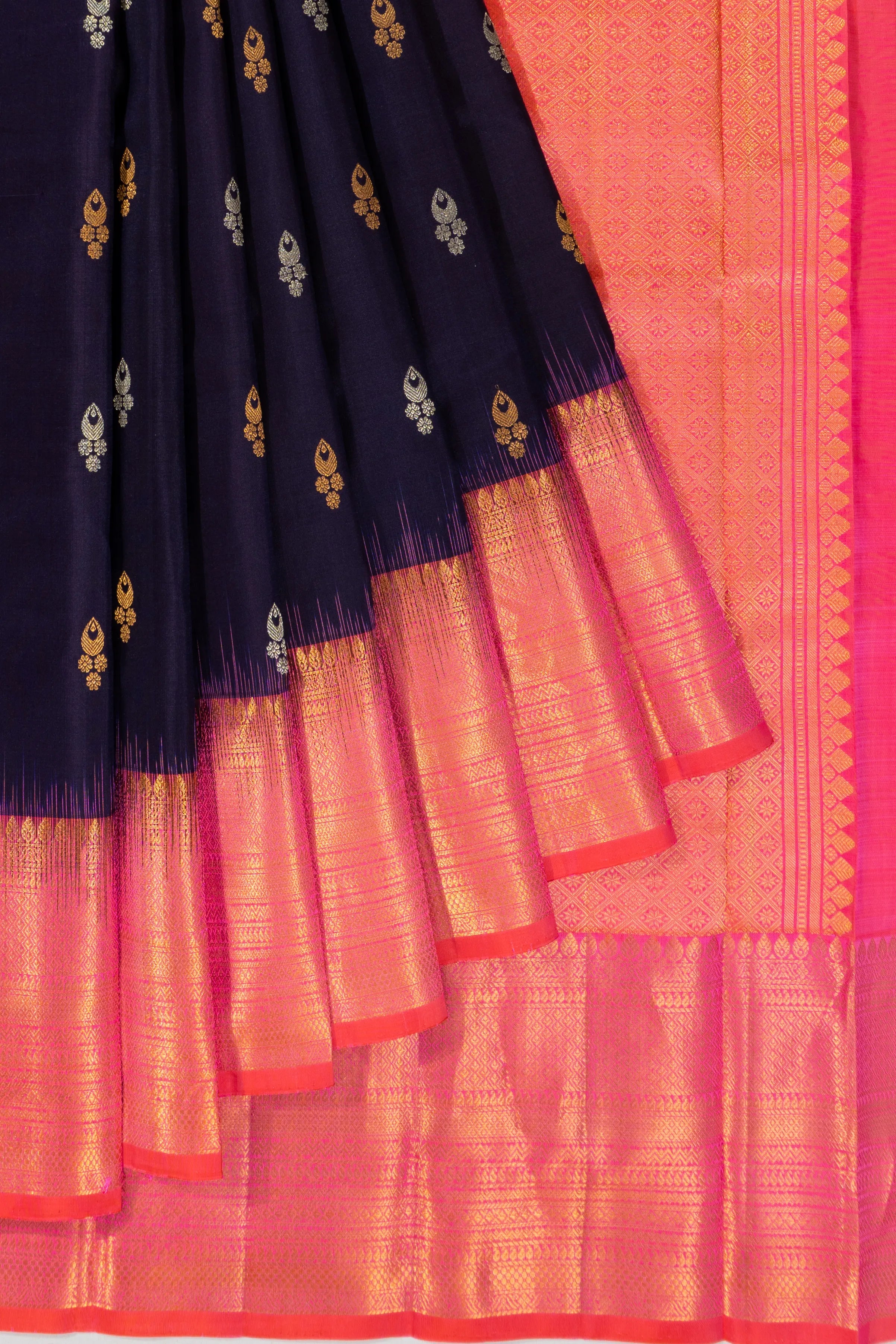 Taranga Kanchi Silk Butta Dark Blue Saree