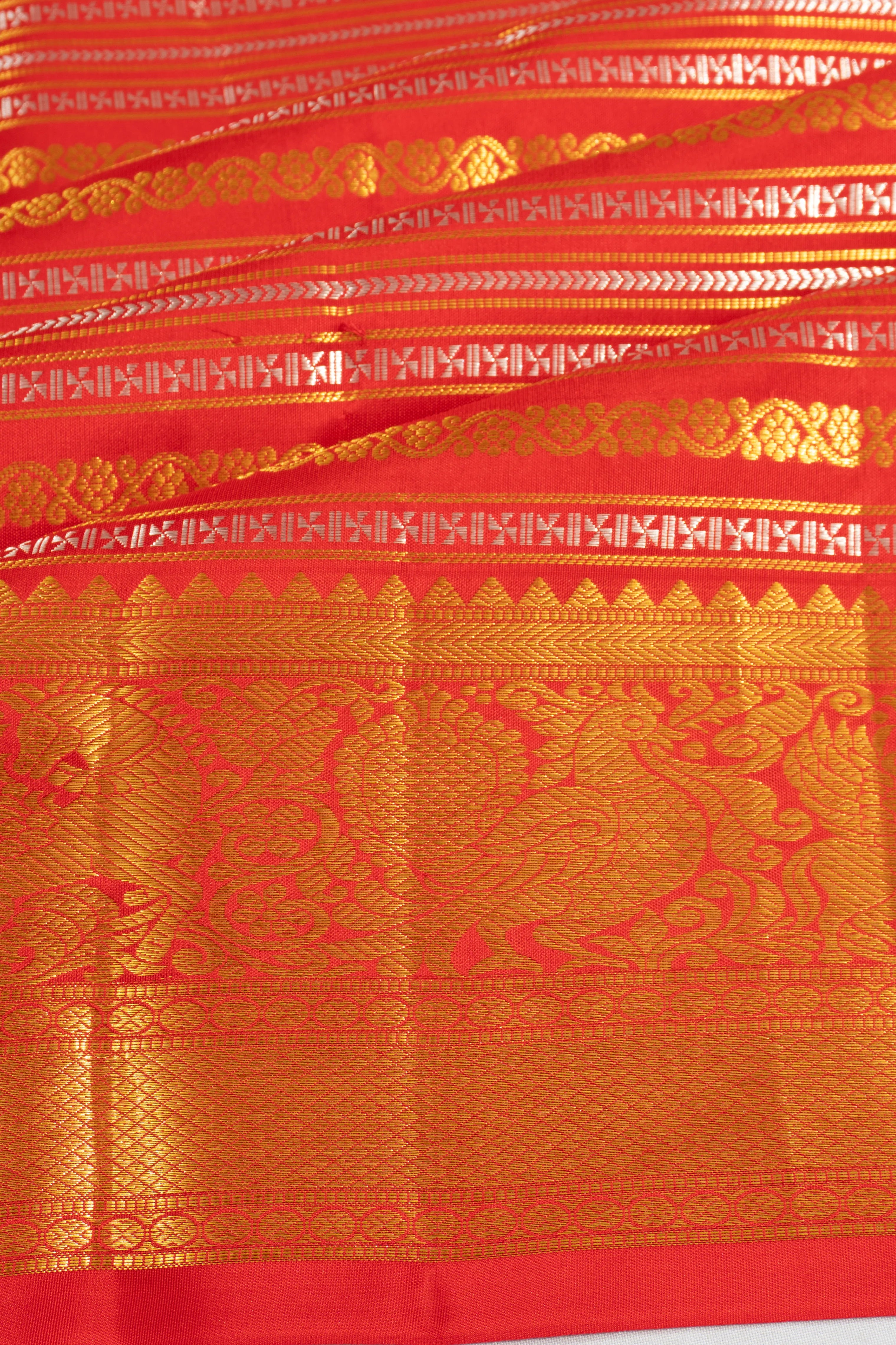 Kanchipuram Silk Brocade Red Saree