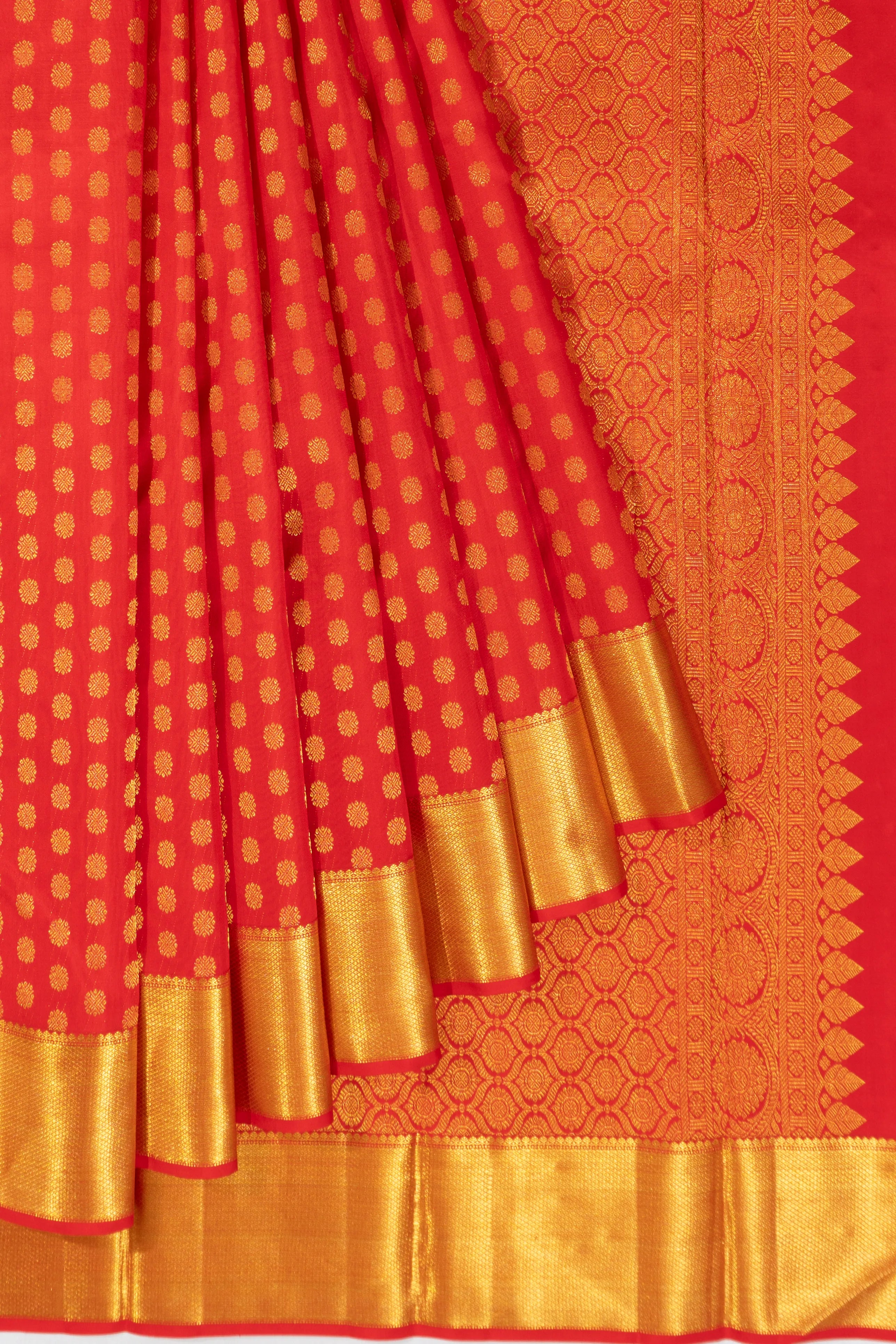 Kanchipuram Silk Brocade Red Saree