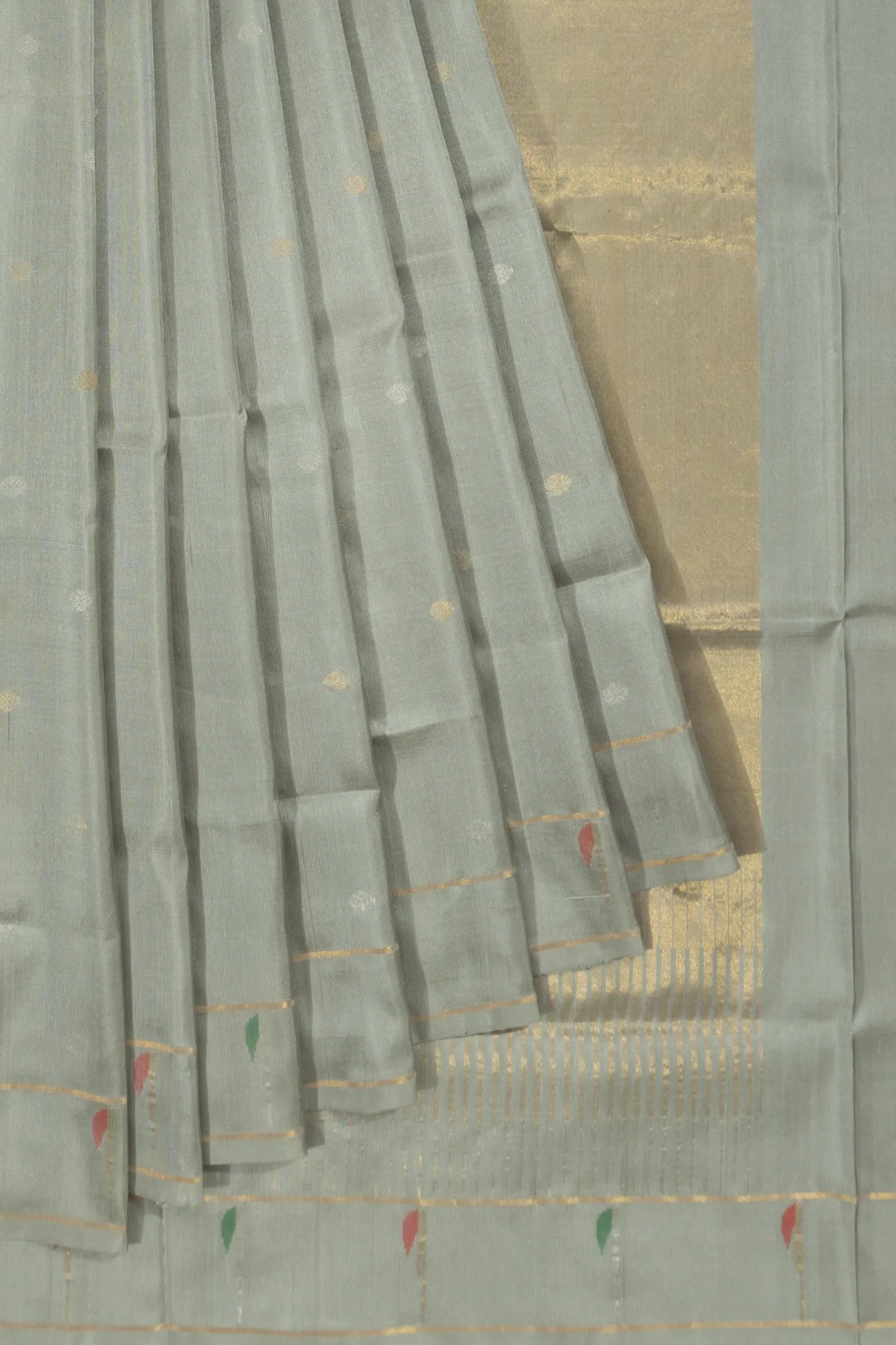 Uppada Silk Butta Grey Saree