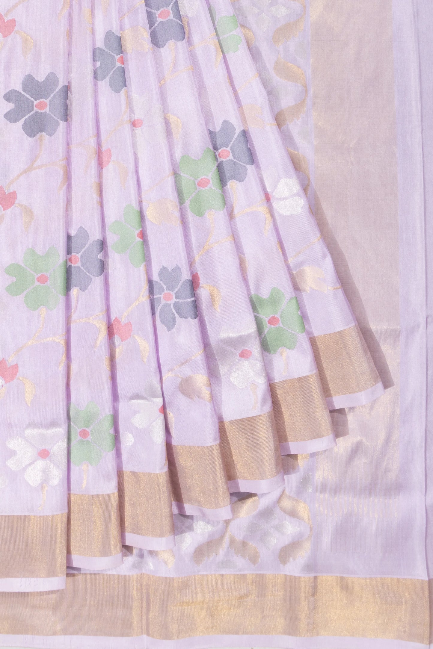 Uppada Silk All Over Jamdani Lavender Saree