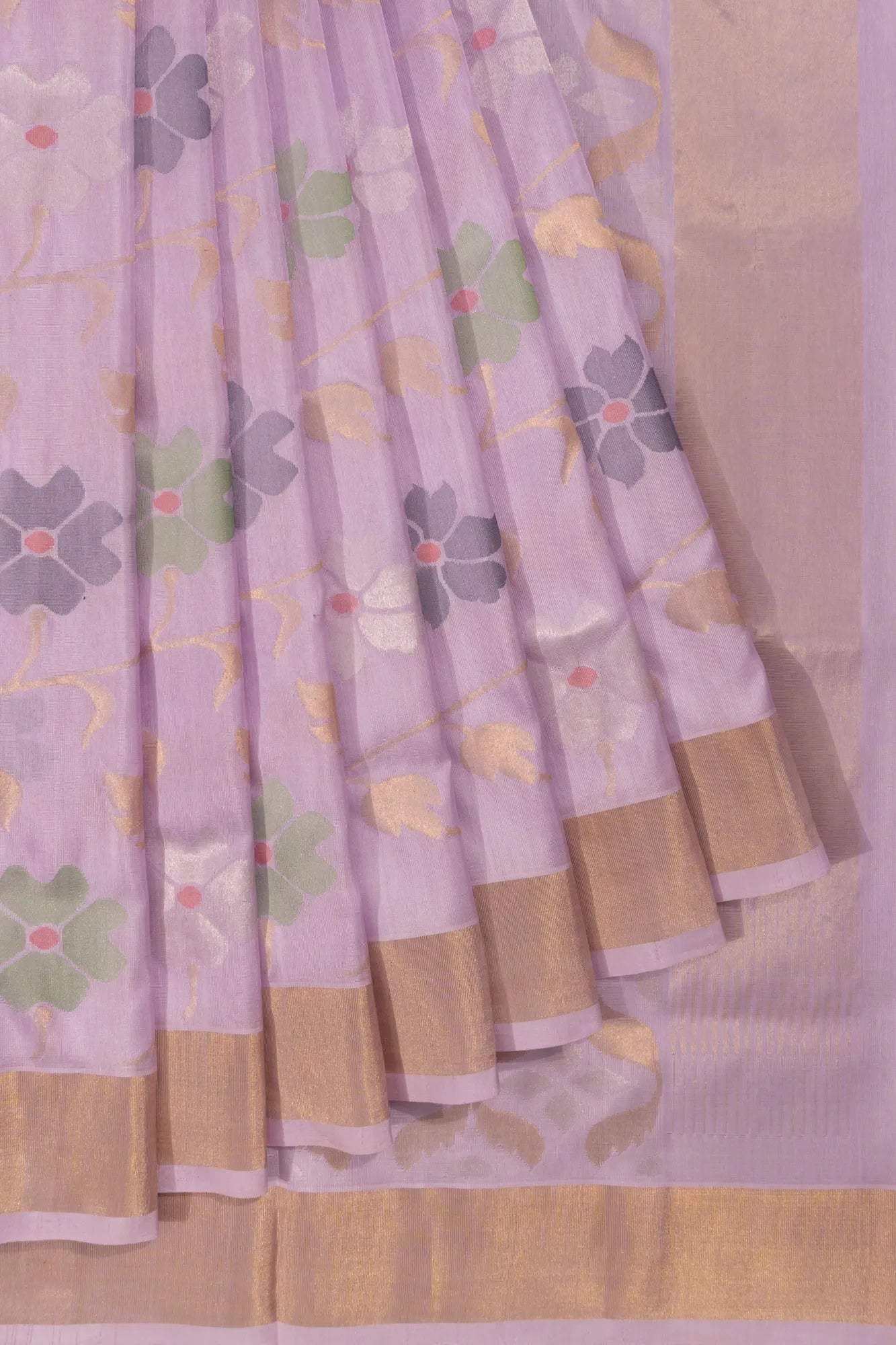 Uppada Silk All Over Jamdani Lavender Saree