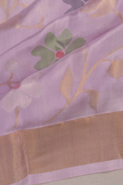 Uppada Silk All Over Jamdani Lavender Saree