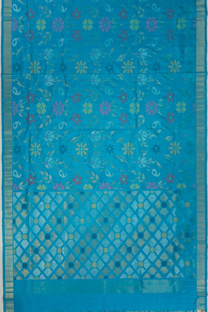 Uppada Silk All Over Jamdani Sky Blue Saree