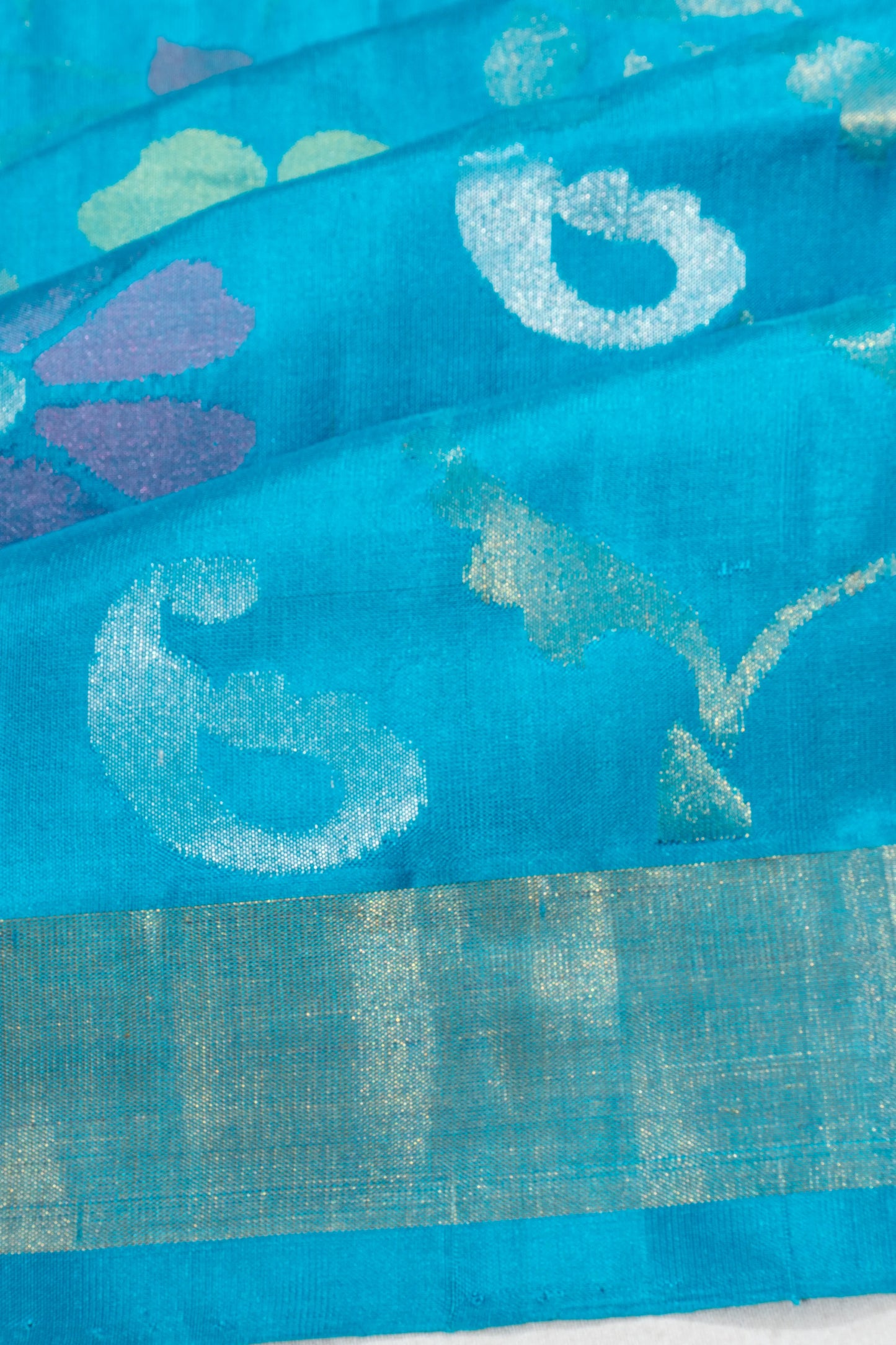 Uppada Silk All Over Jamdani Sky Blue Saree