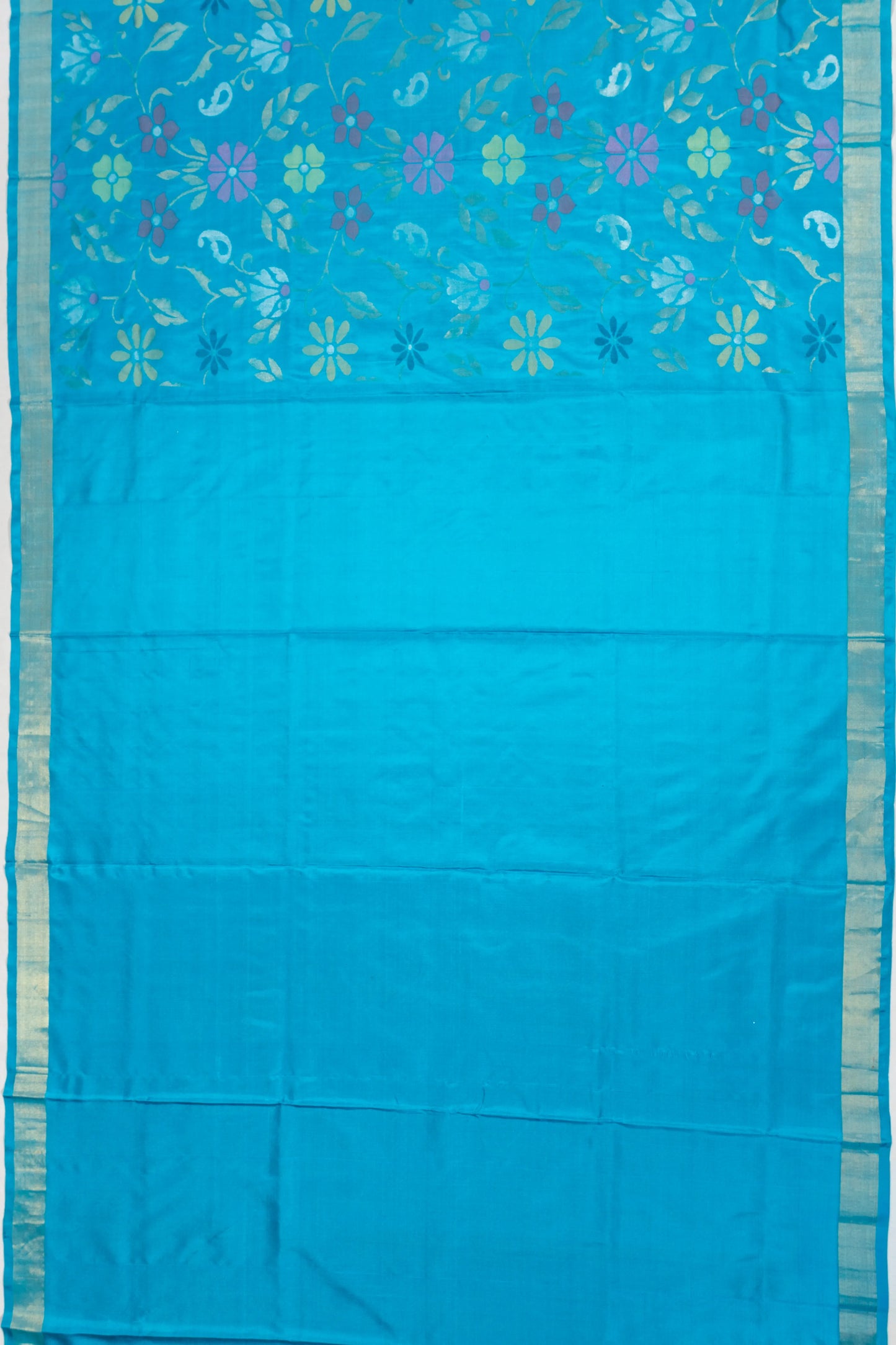 Uppada Silk All Over Jamdani Sky Blue Saree