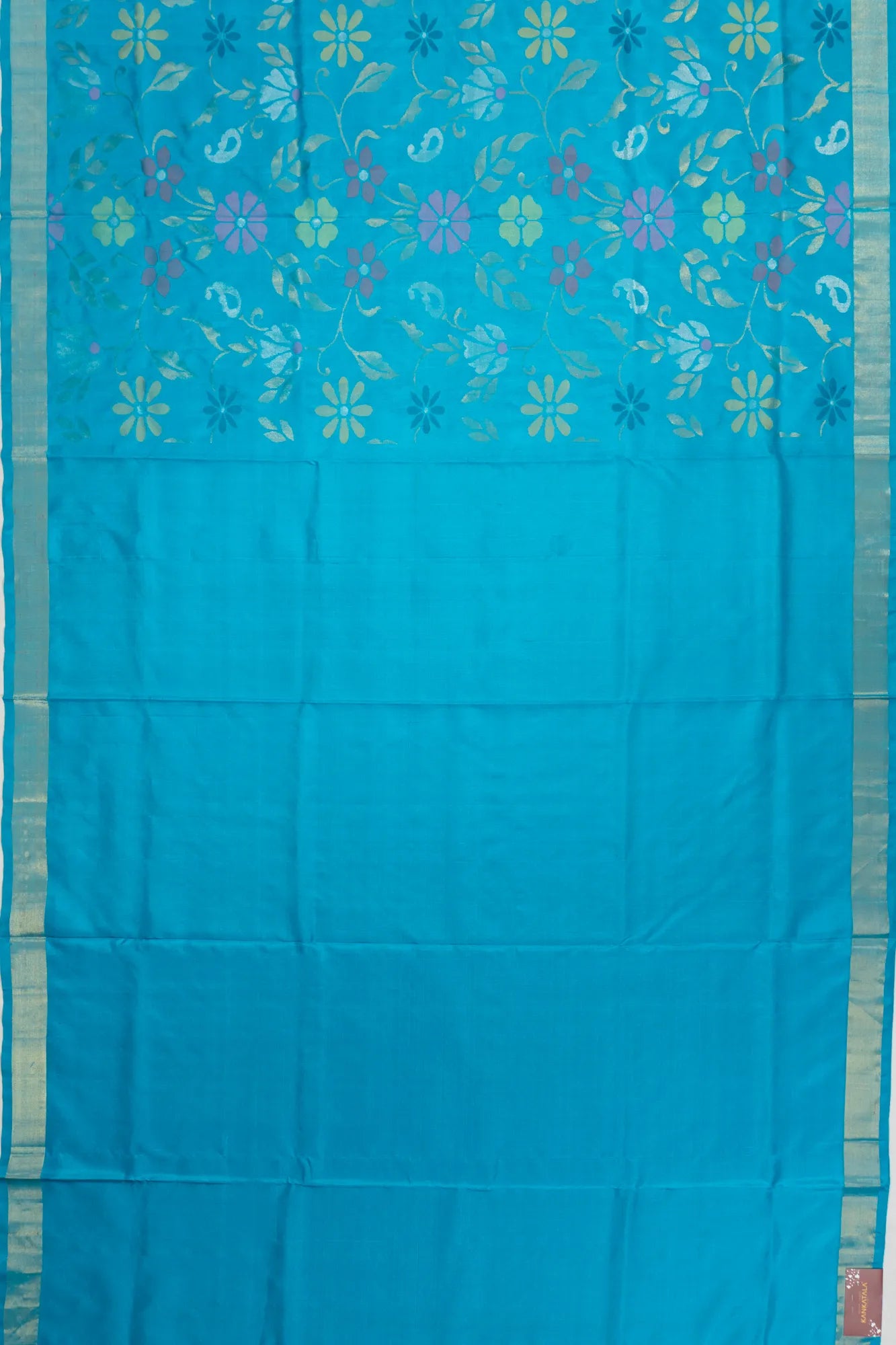 Uppada Silk All Over Jamdani Sky Blue Saree