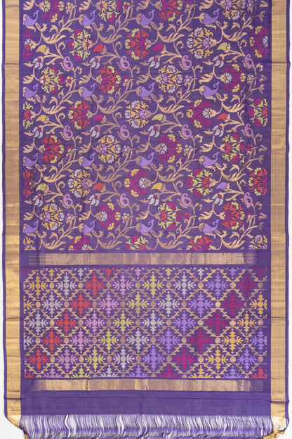 Uppada Silk All Over Jamdani Violet Saree
