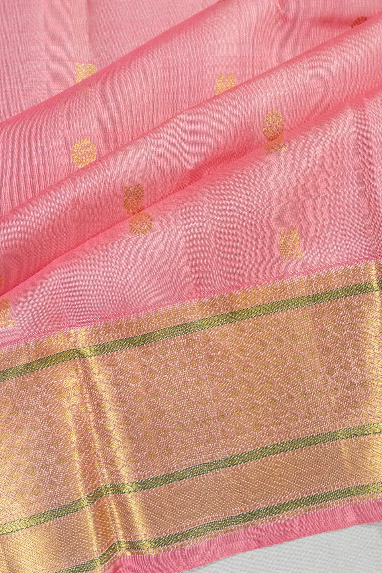 Kanchipuram Silk Butta Baby Pink Saree