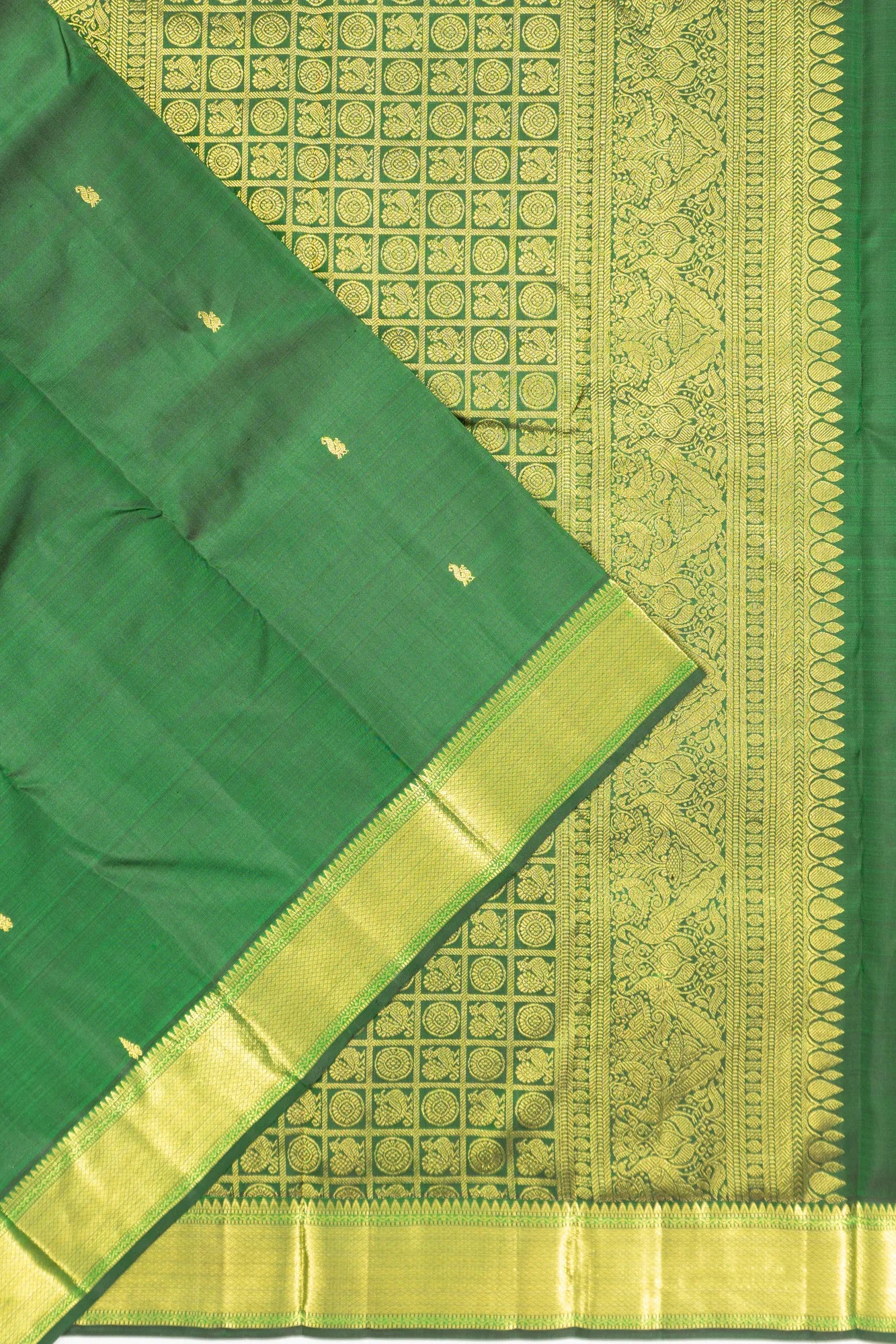 Kanchipuram Silk Butta Green Saree