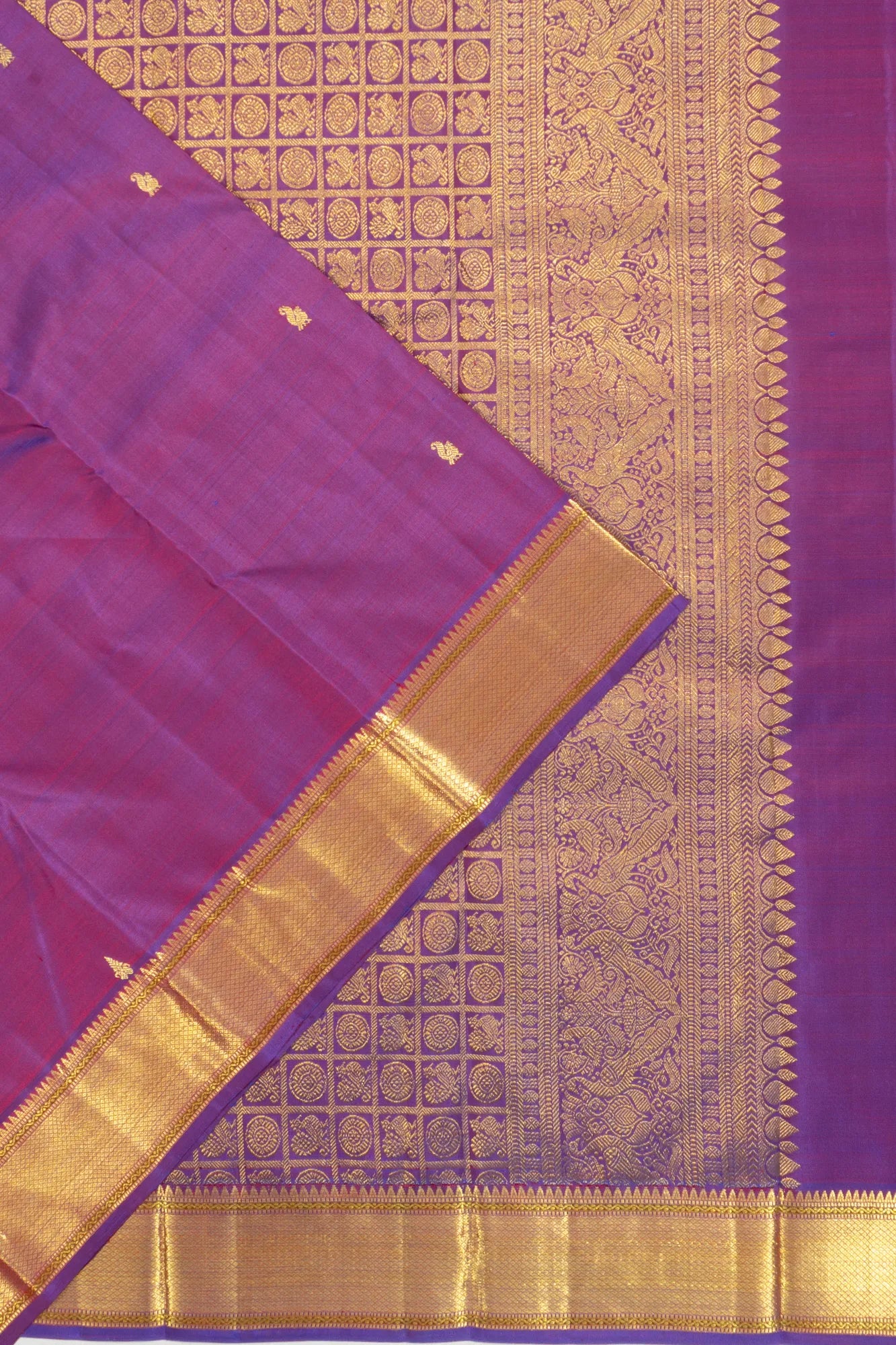 Kanchipuram Silk Butta Purple Saree