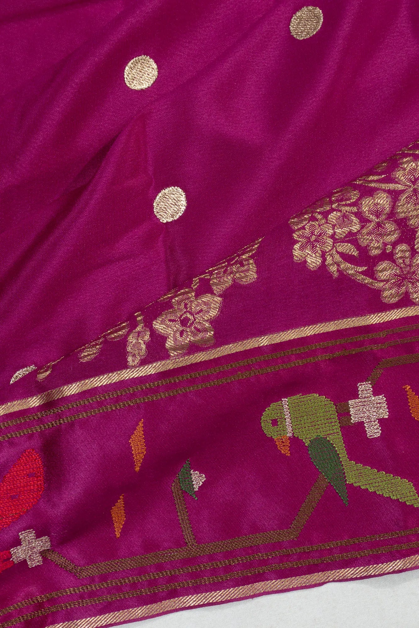 Crepe Georgette Butta Violet Saree With Embroidery Border