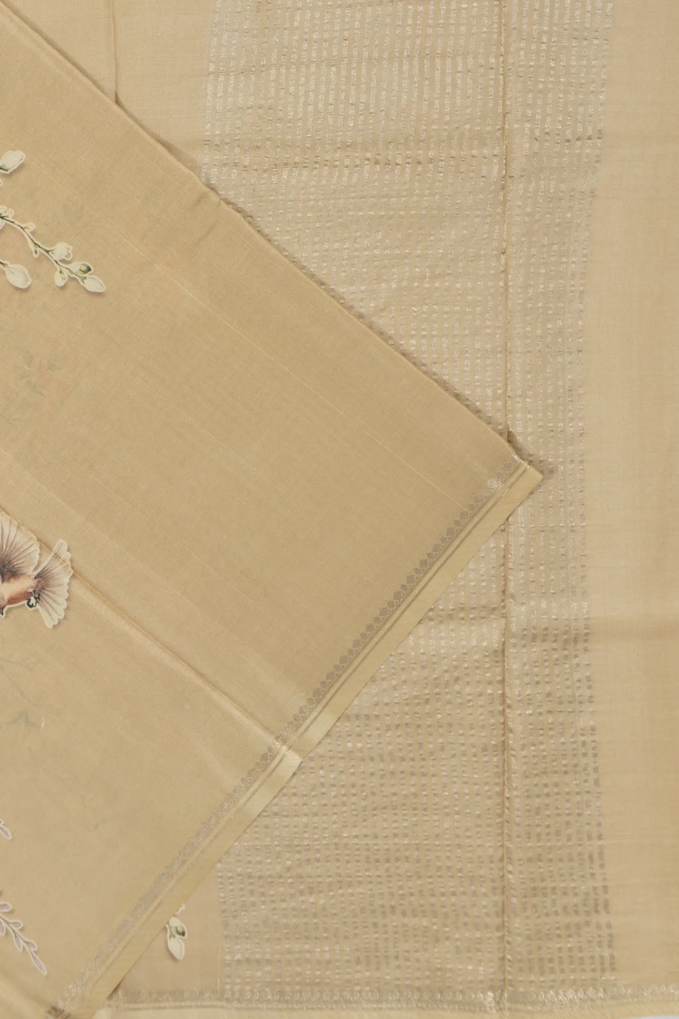 Tussar Floral Printed Pastel Green Saree