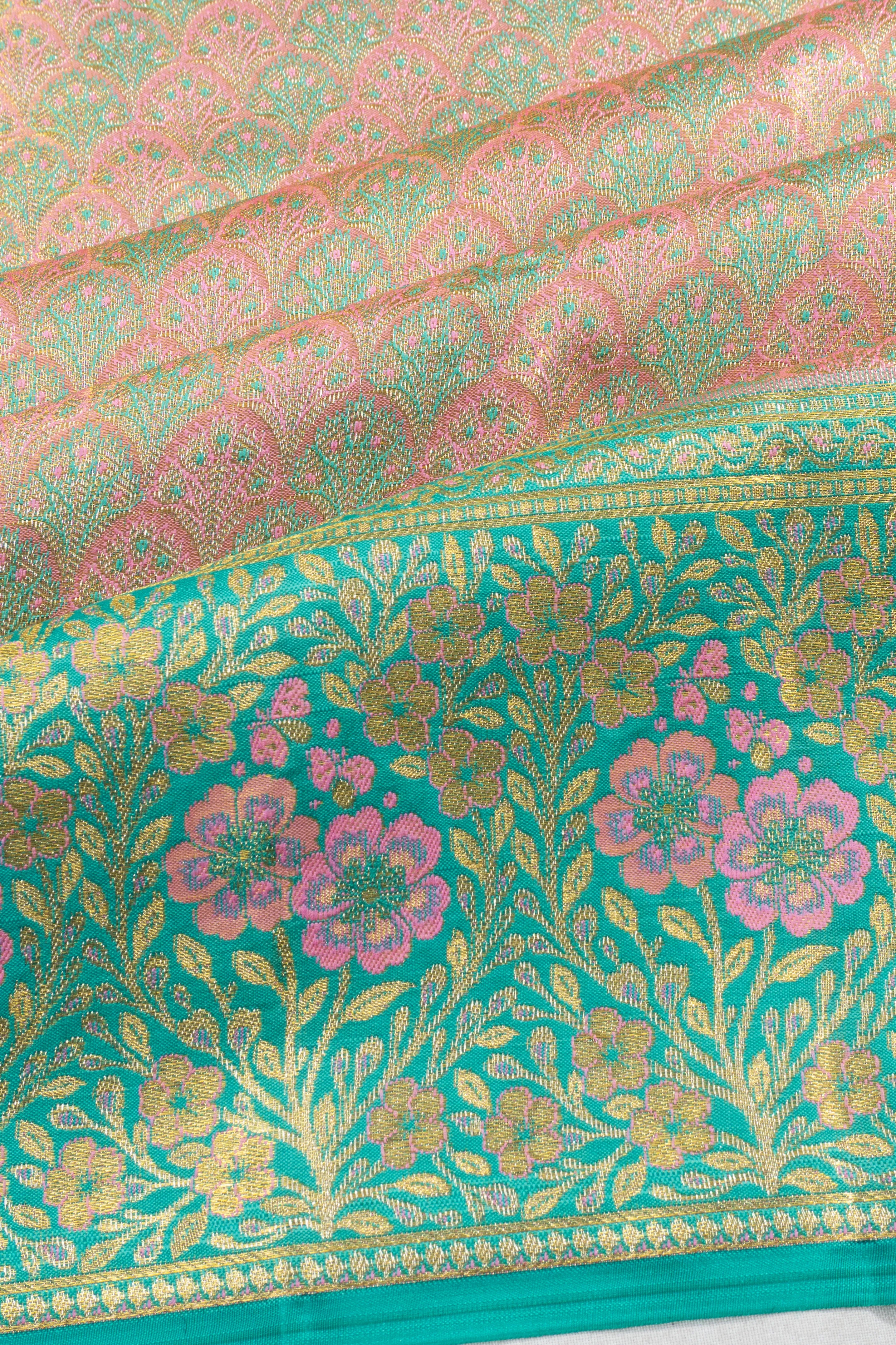 Taranga Kanchi Silk Tissue Brocade Pink Saree
