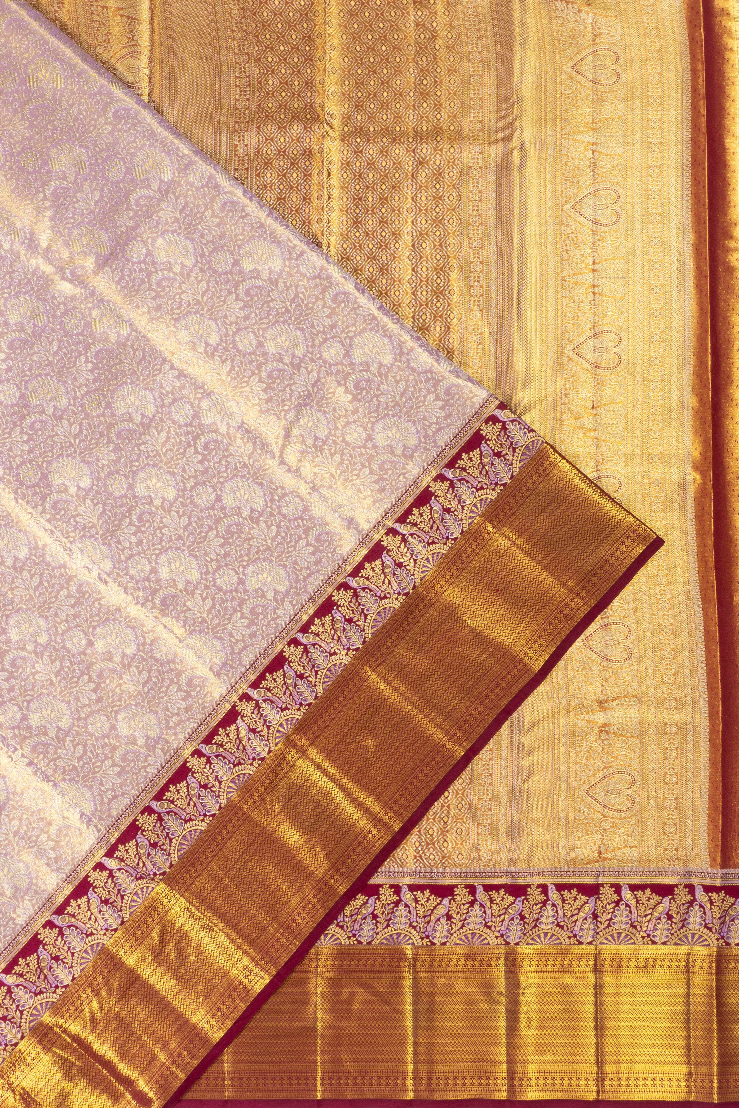Taranga Kanchi Silk Tissue Brocade Lavender Saree