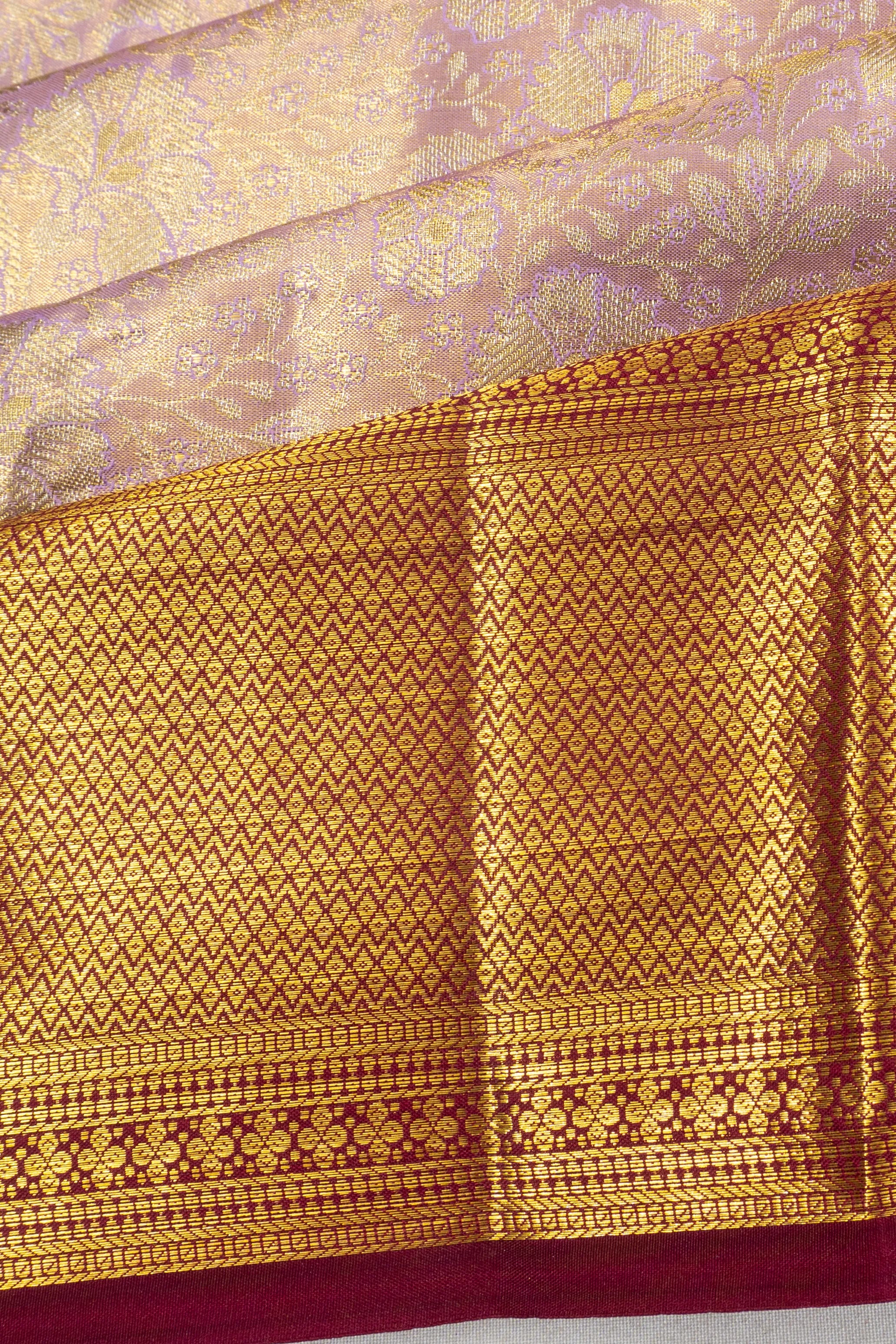 Taranga Kanchi Silk Tissue Brocade Lavender Saree