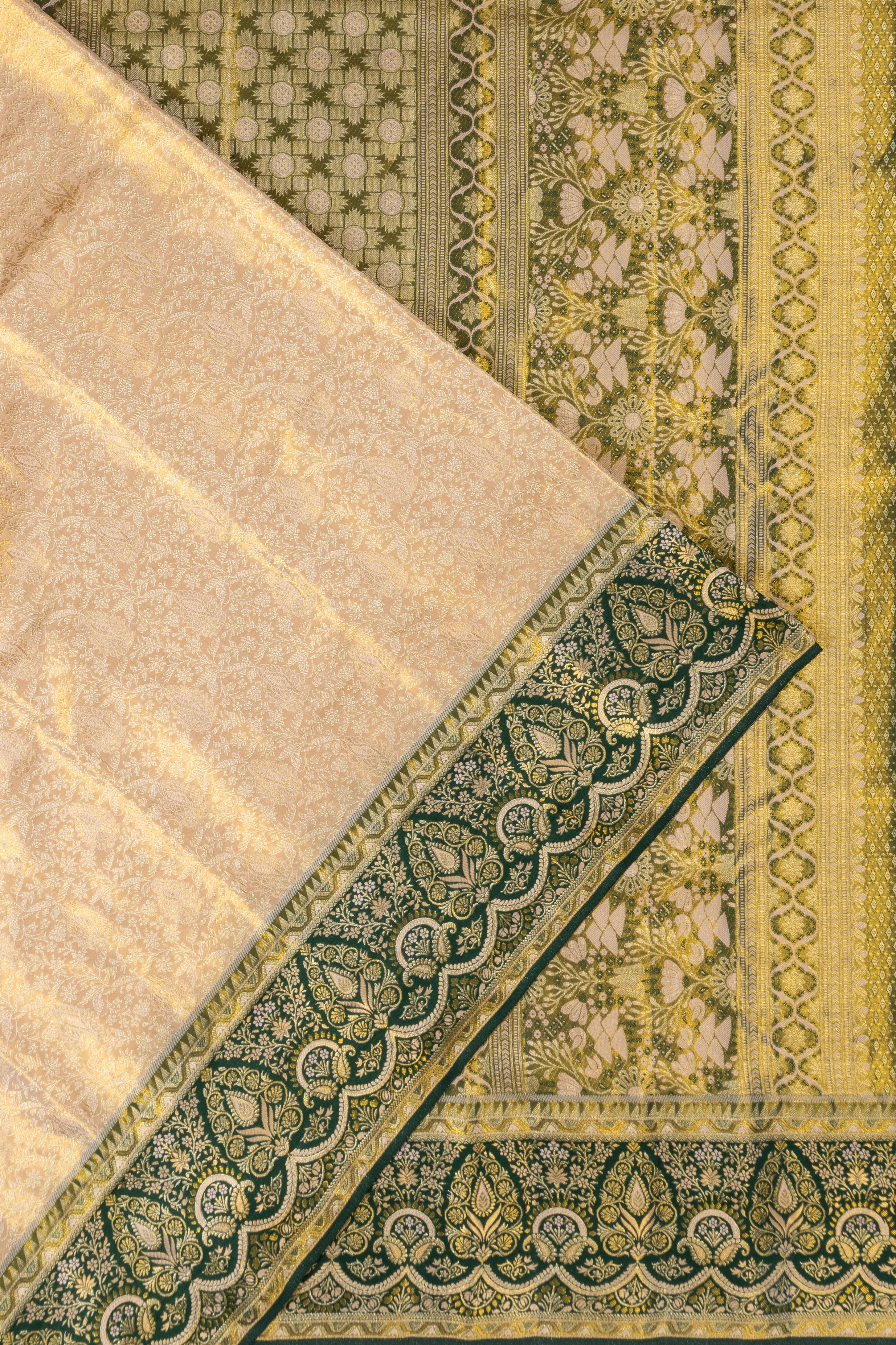 Taranga Kanchi Silk Tissue Brocade Gold Saree