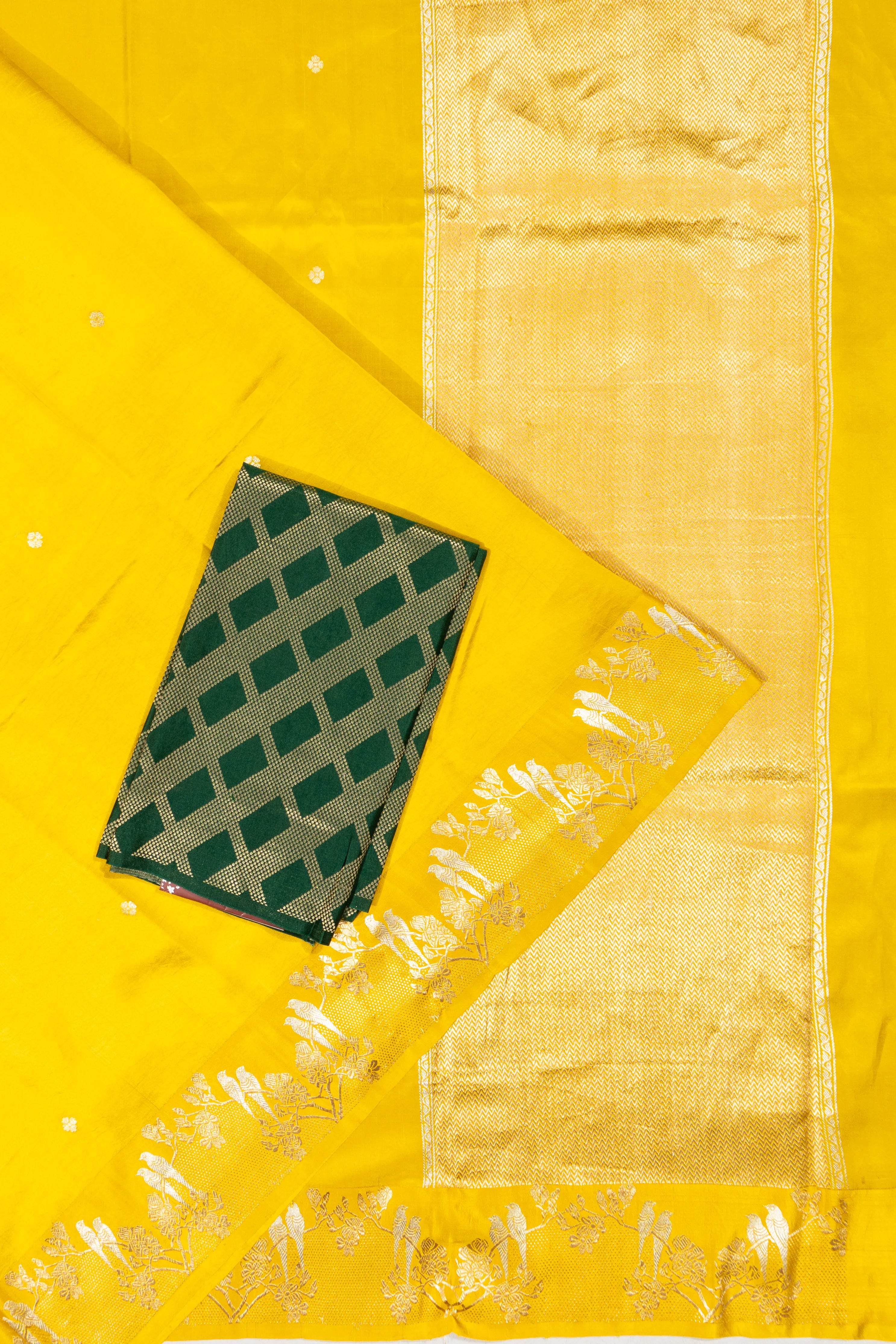 Banarasi Silk Butta Yellow Saree