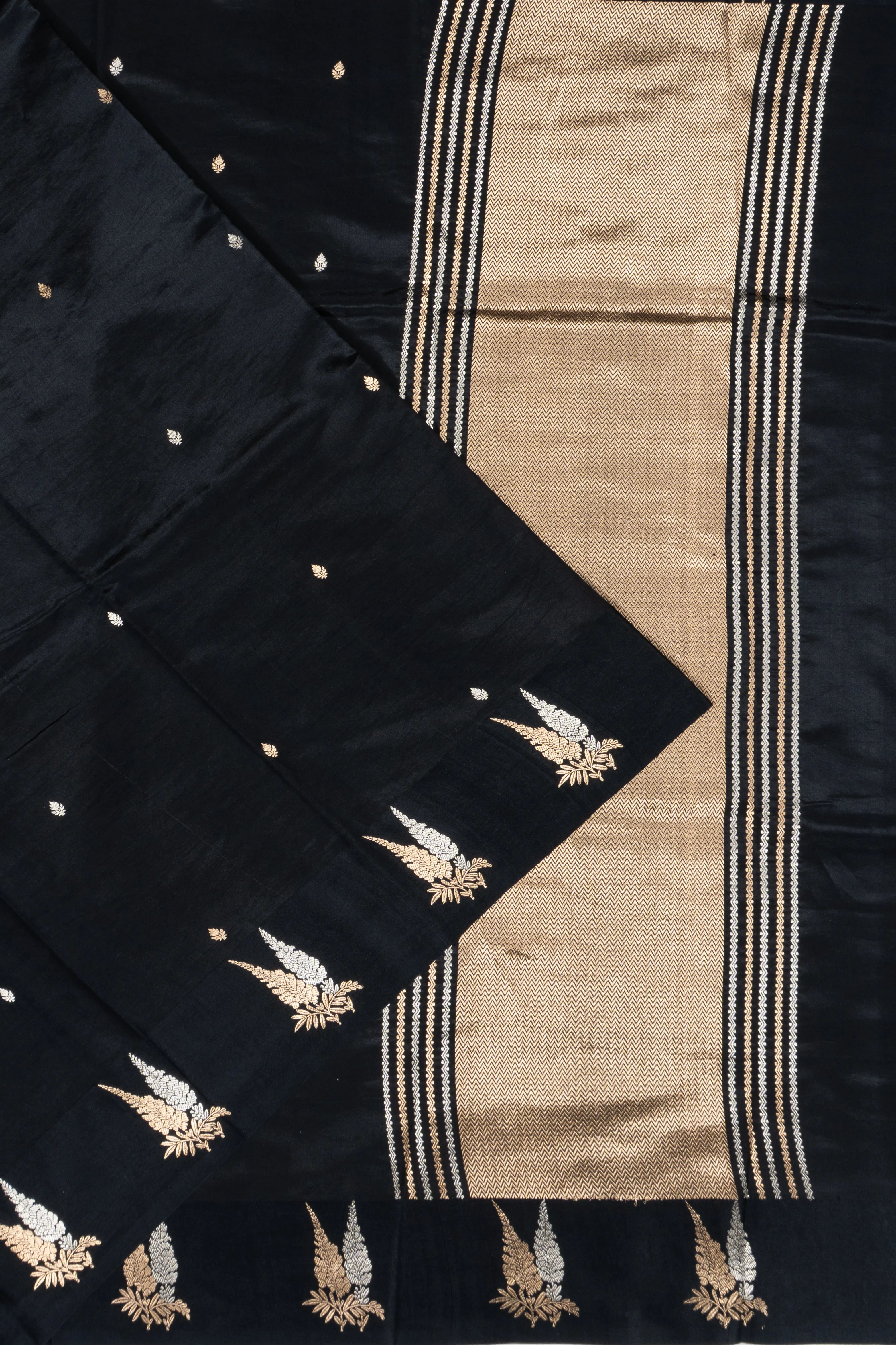 Banarasi Katan Silk Butta Black Saree