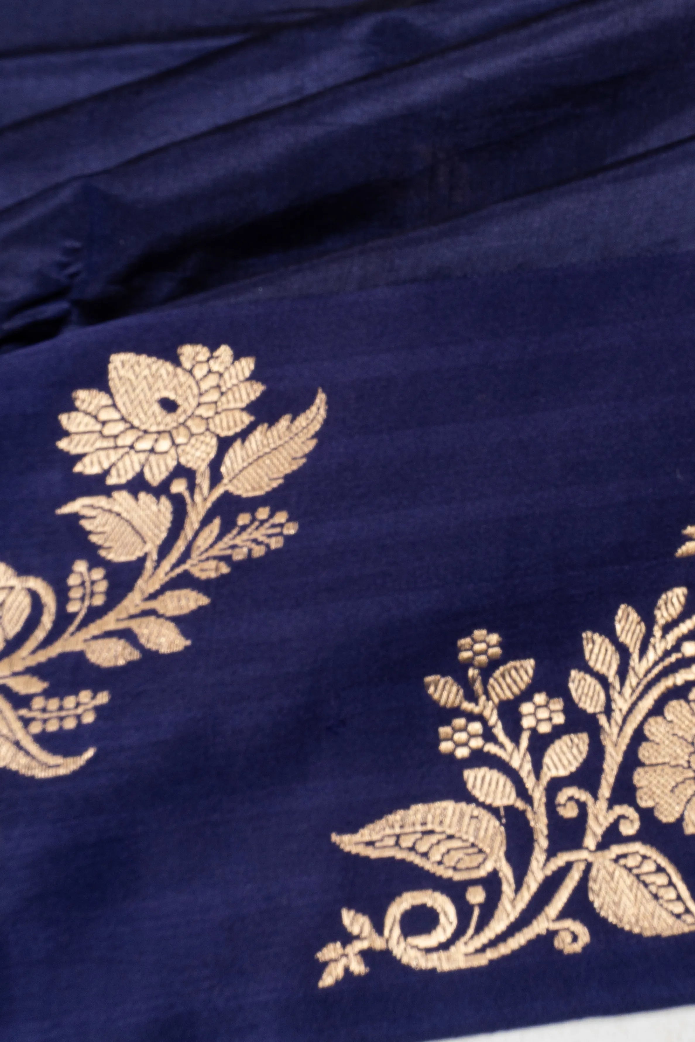 Banarasi Katan Silk Butta Dark Blue Saree