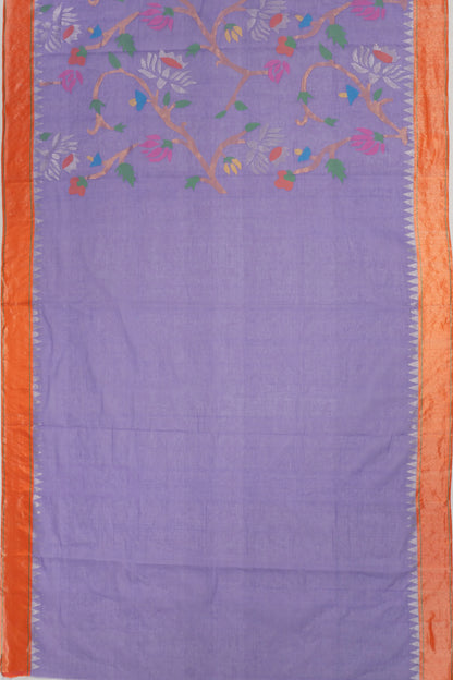 Ponduru Handspun Cotton All Over Jamdani Jaal Violet Saree