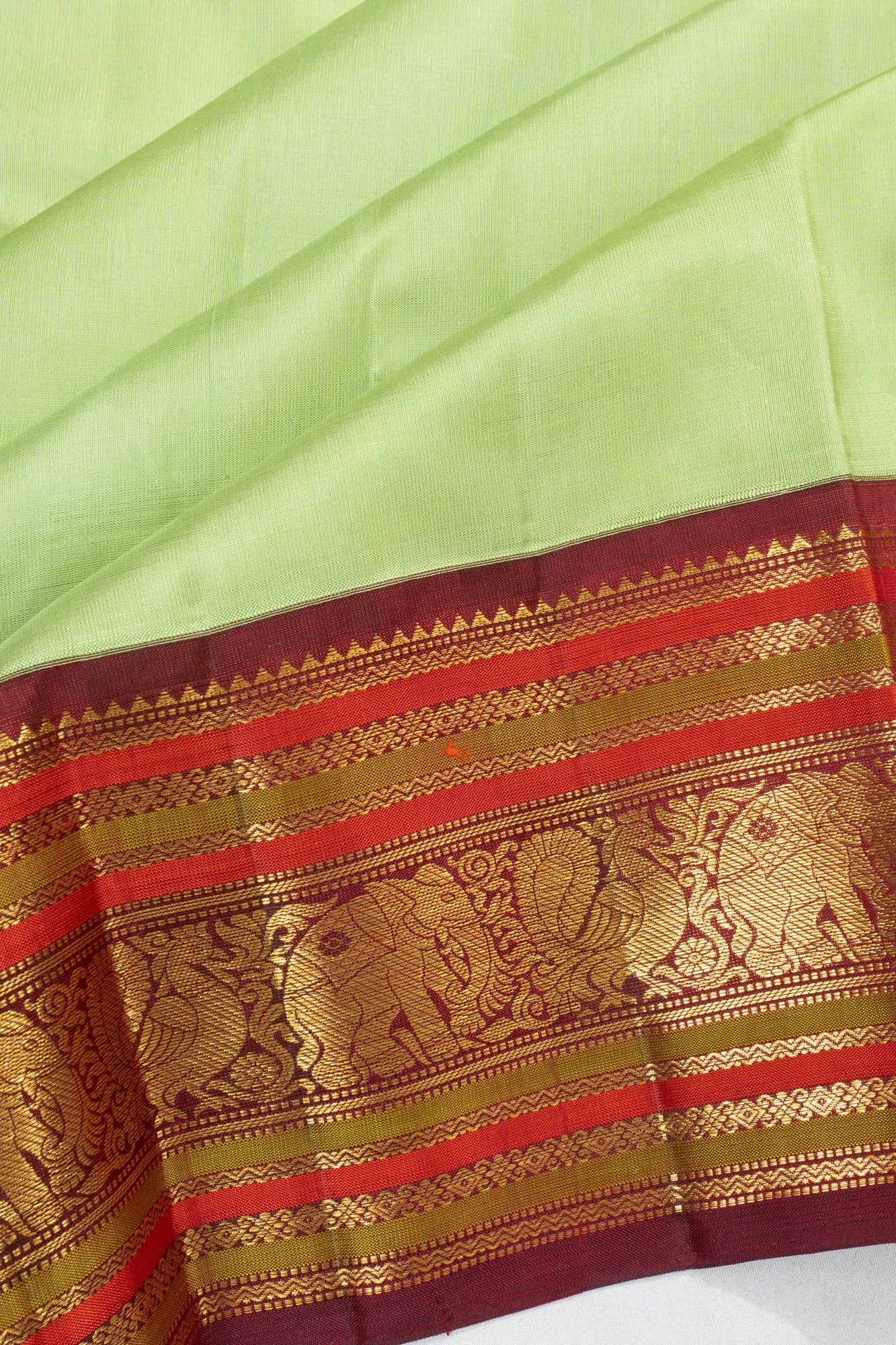 Classic Kanchipuram Silk Plain Green Saree